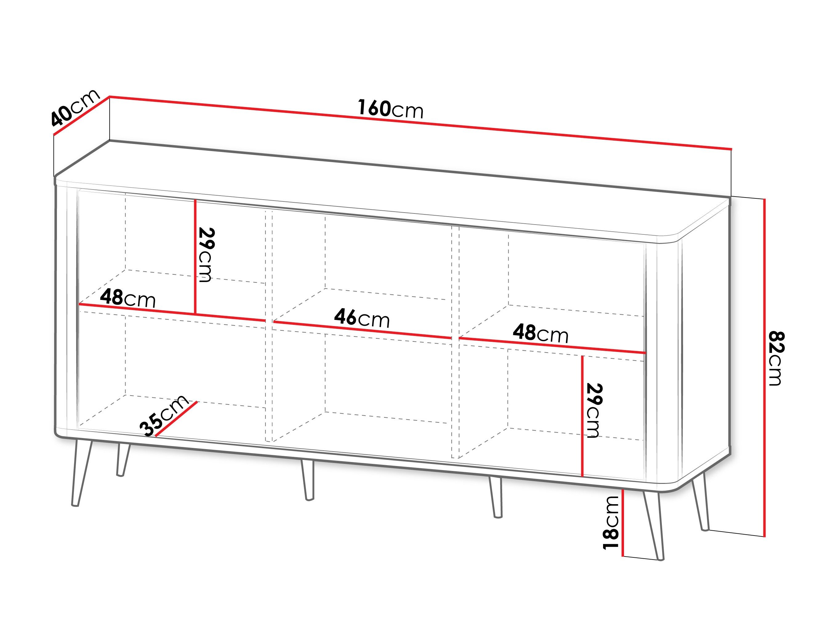 Dressoir Lufela 106 (Kasjmier + Notenhout)