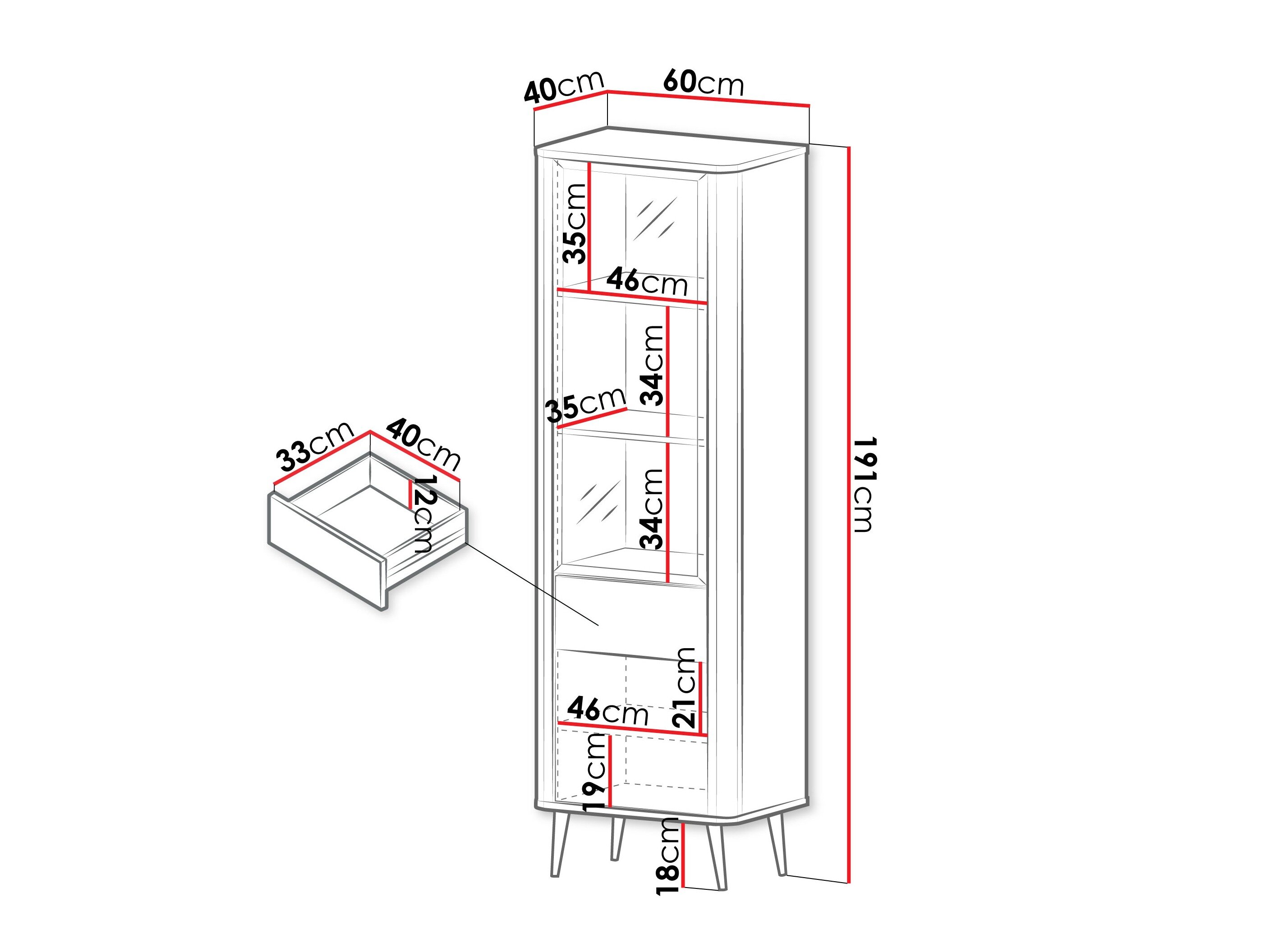 Reol Lufela 102 (Kashmir + Grå marmor)