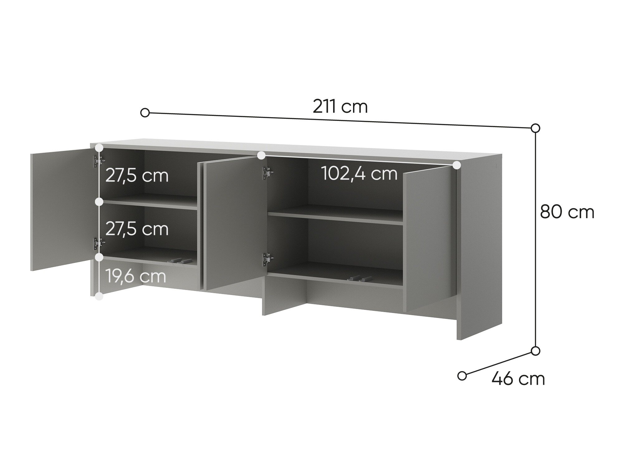 Skænk Concept Pro Lenart Levfere 119 (Grå)