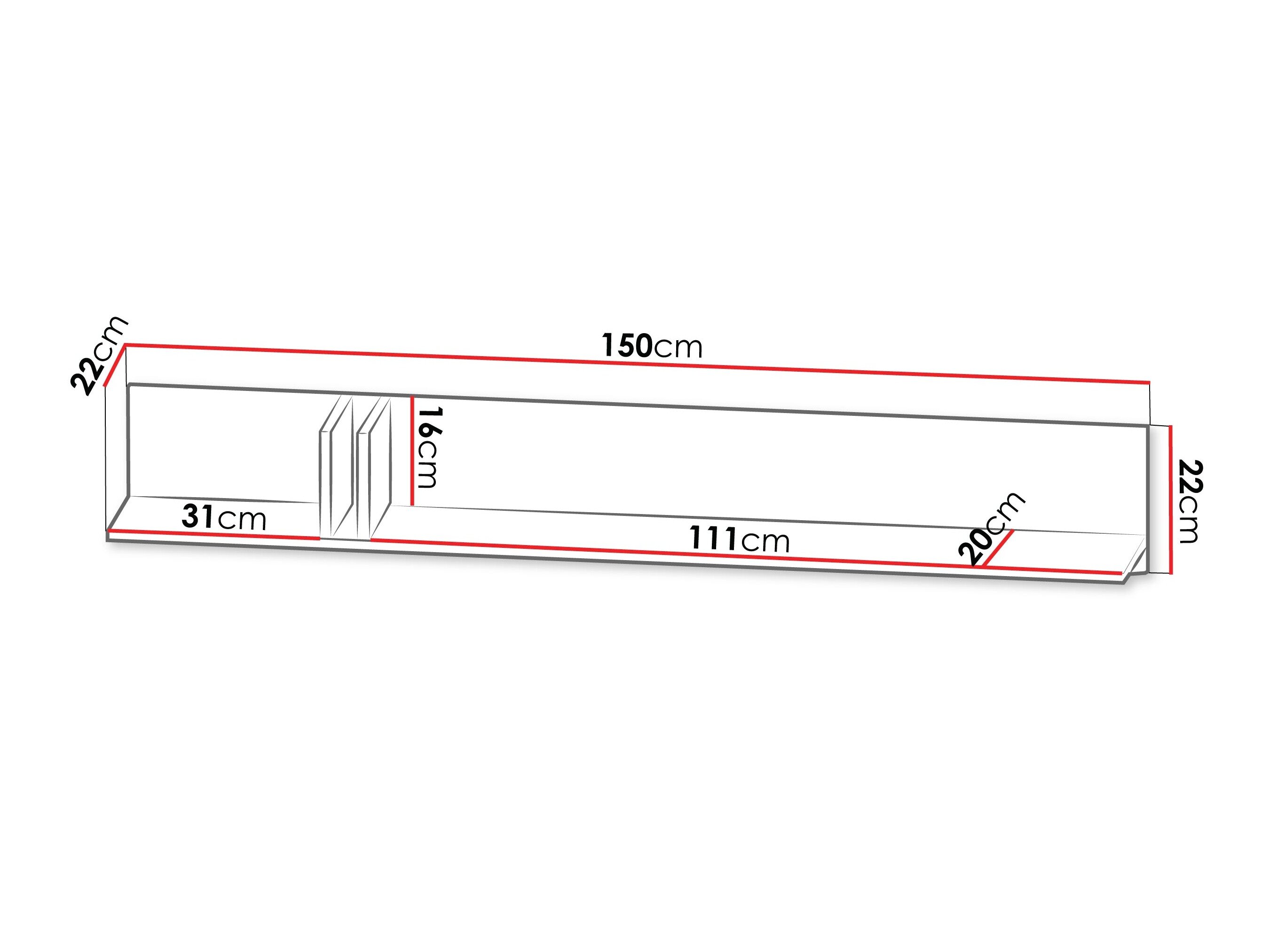 Wandplank Levali 113 (Beige)
