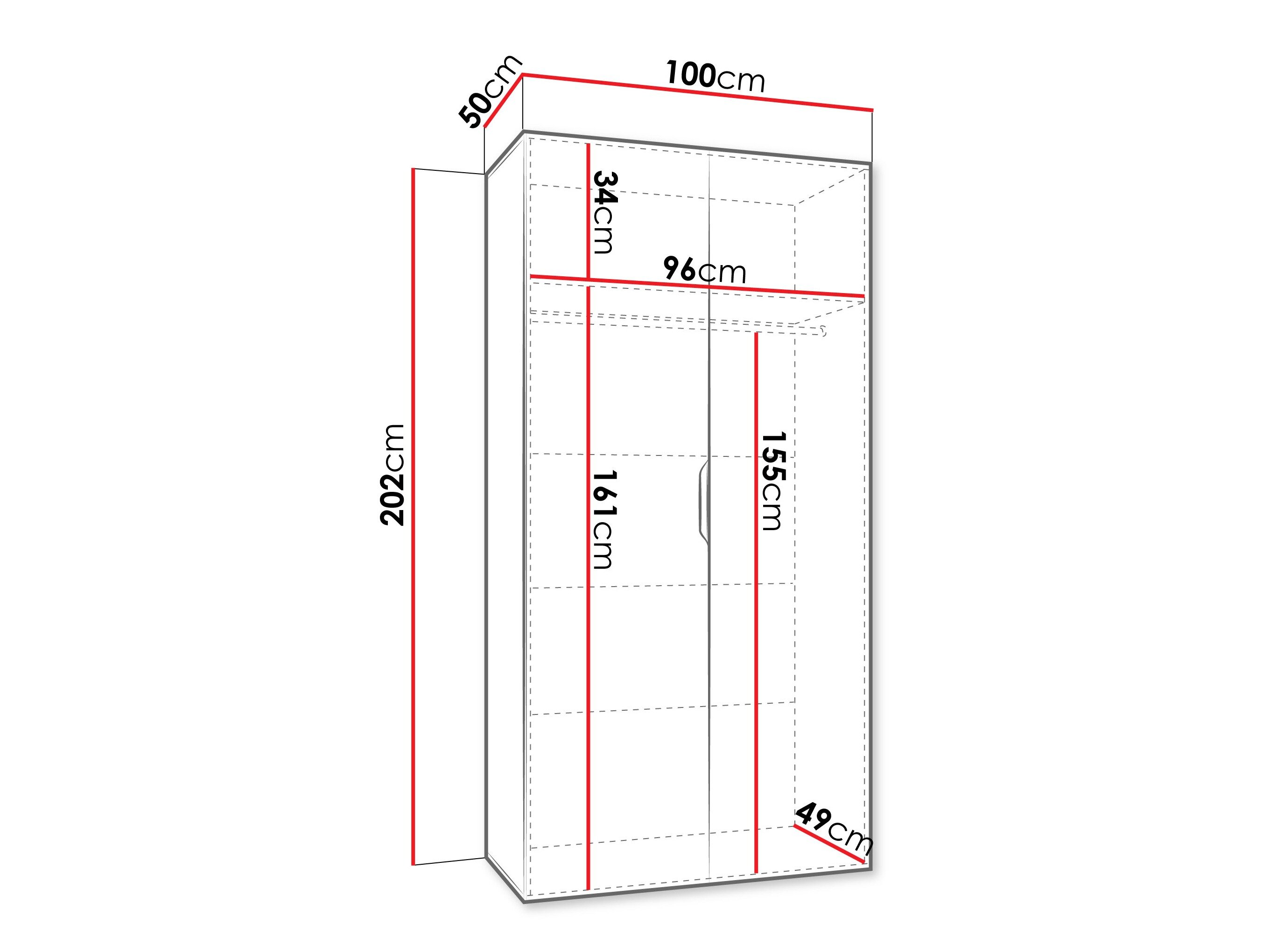 Garderobeskab Hartford 509 (Sort)