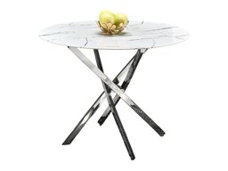 Tafel Houston 1538 (Zilver + Wit marmer)