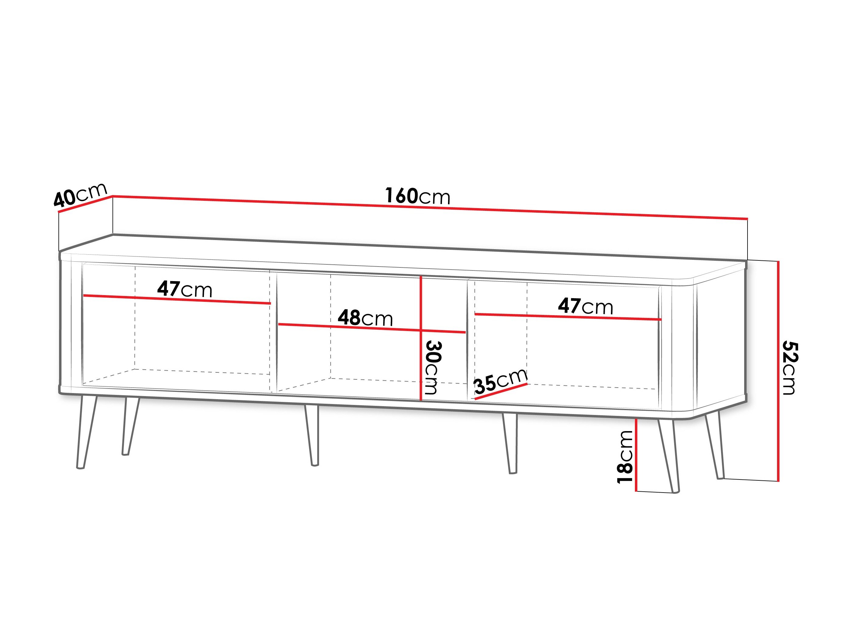 TV-bord Lufela 112 (Kashmir + Valnød)