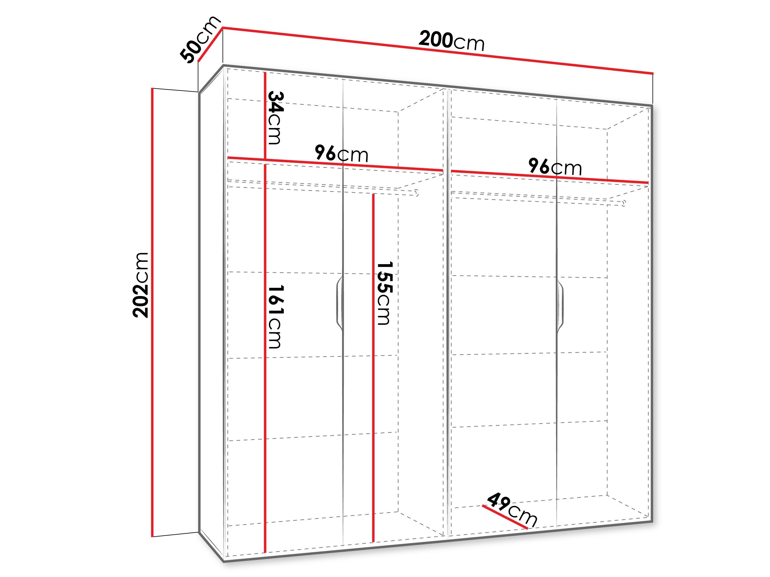 Kledingkast Hartford 514 (Zwart)