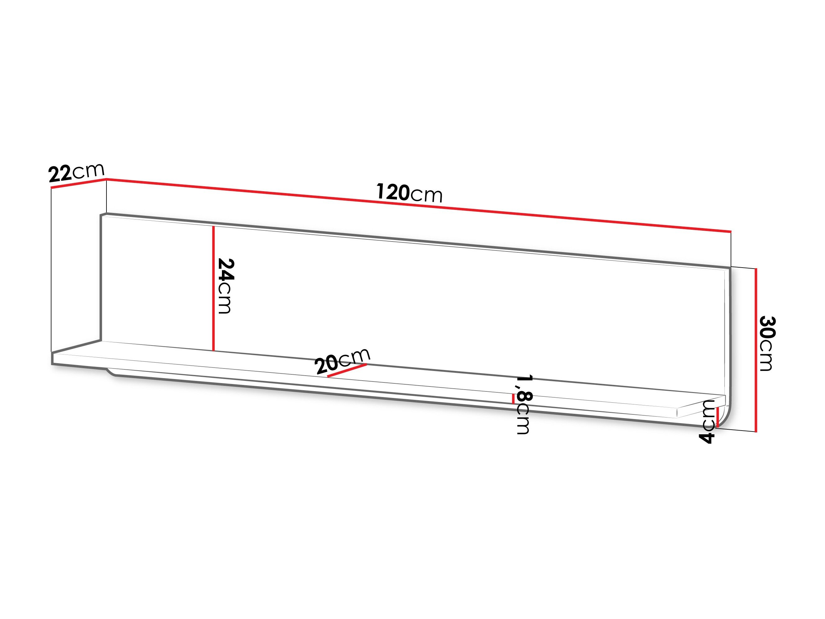 Wandplank Lufela 118 (Kasjmier + Grijs marmer)