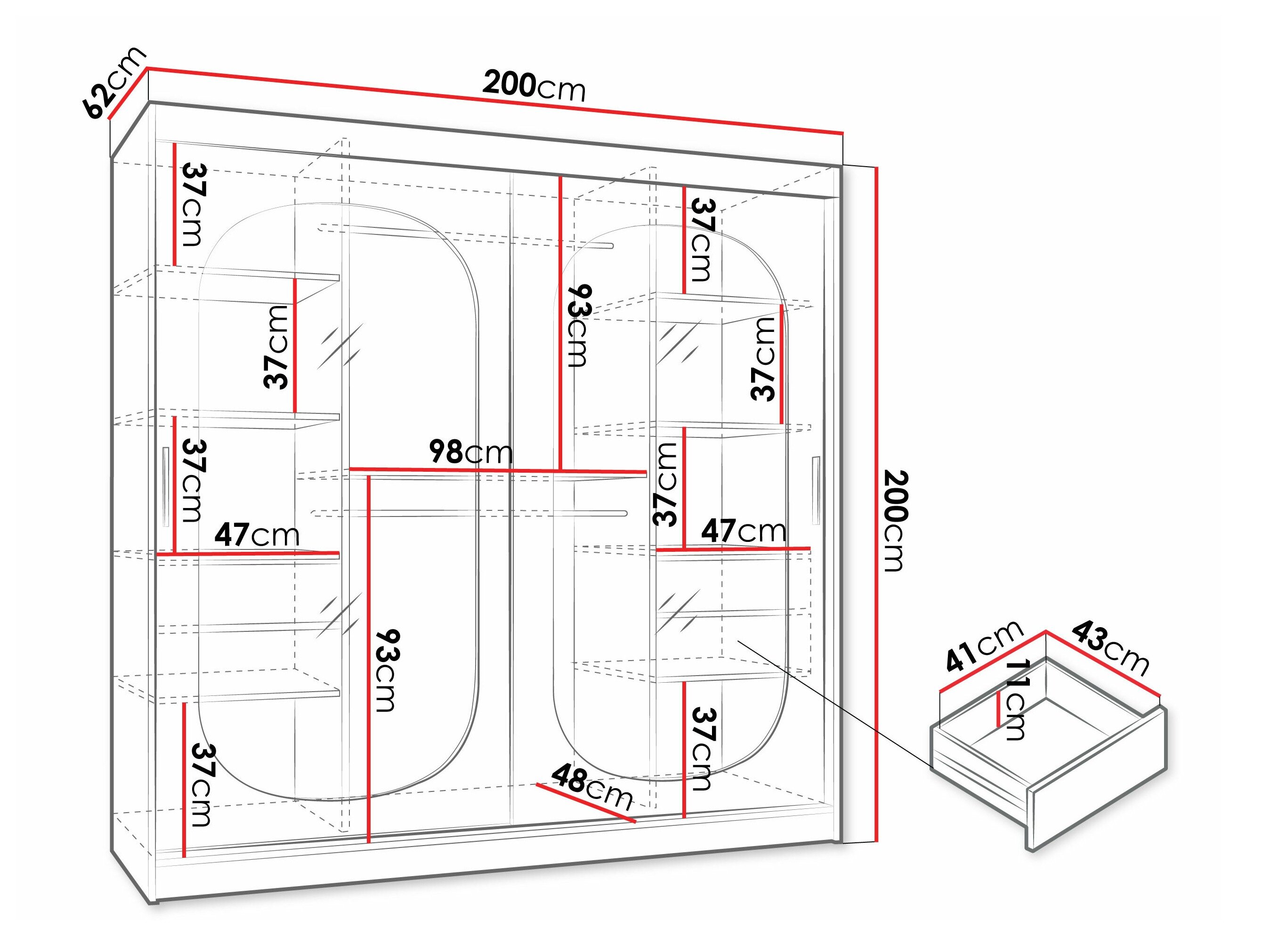 Garderobeskab Hartford 521 (Kashmir)