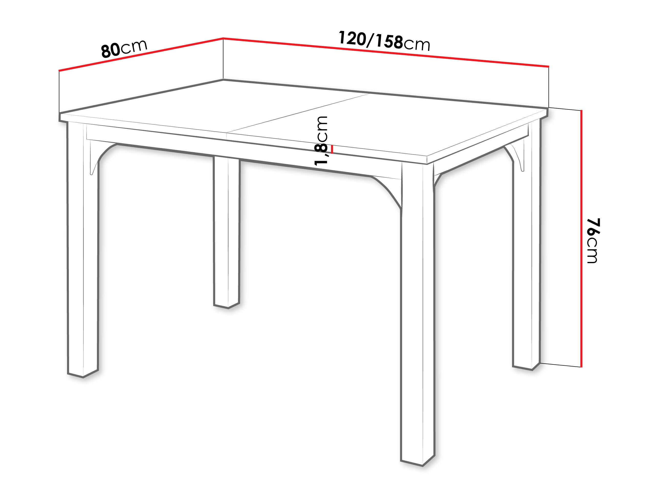 Tafel Oswego 135 (Kasjmier + Zwart)
