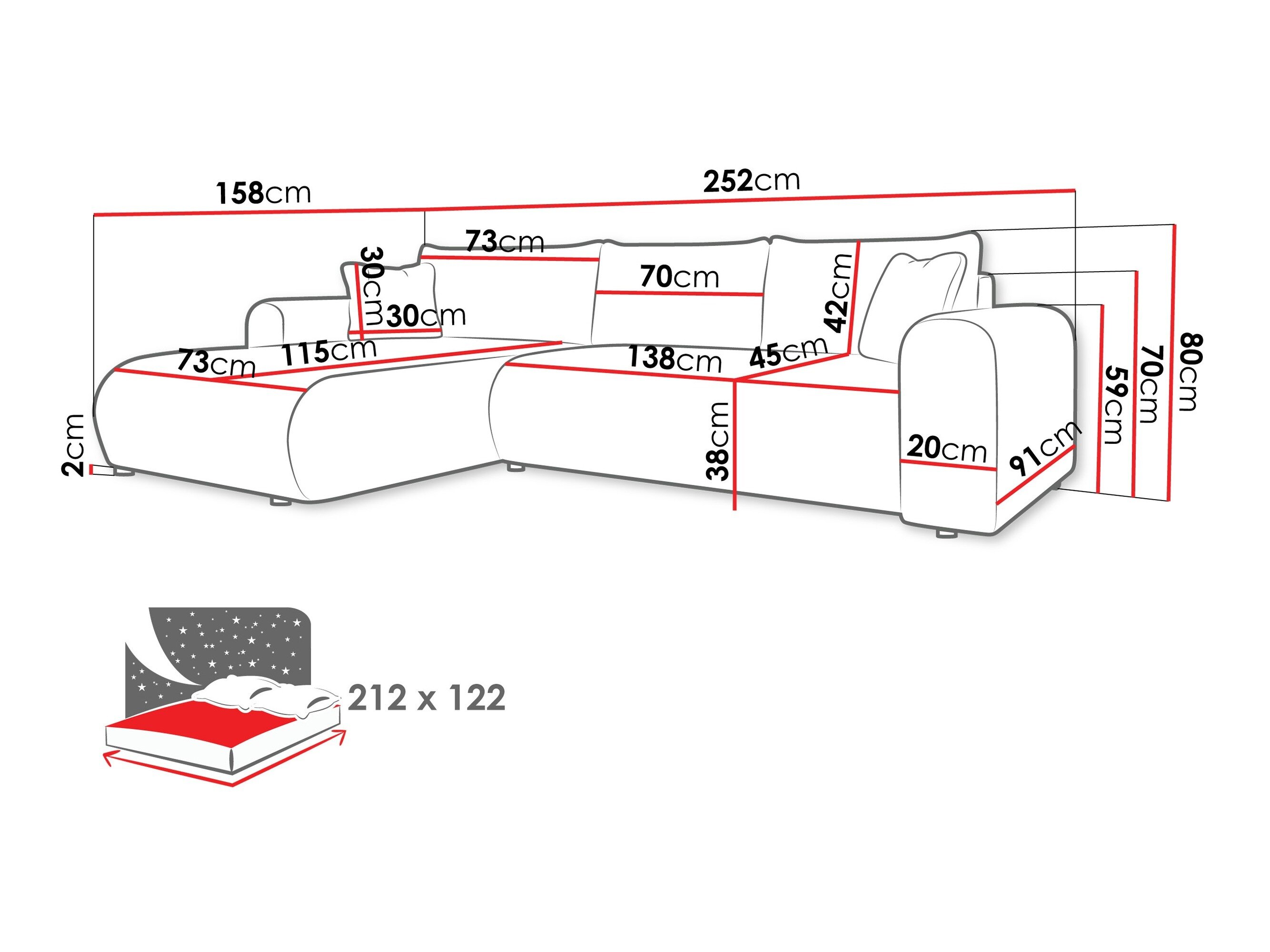 Hjørnesofa Comfivo 449 (Clara 215.03)