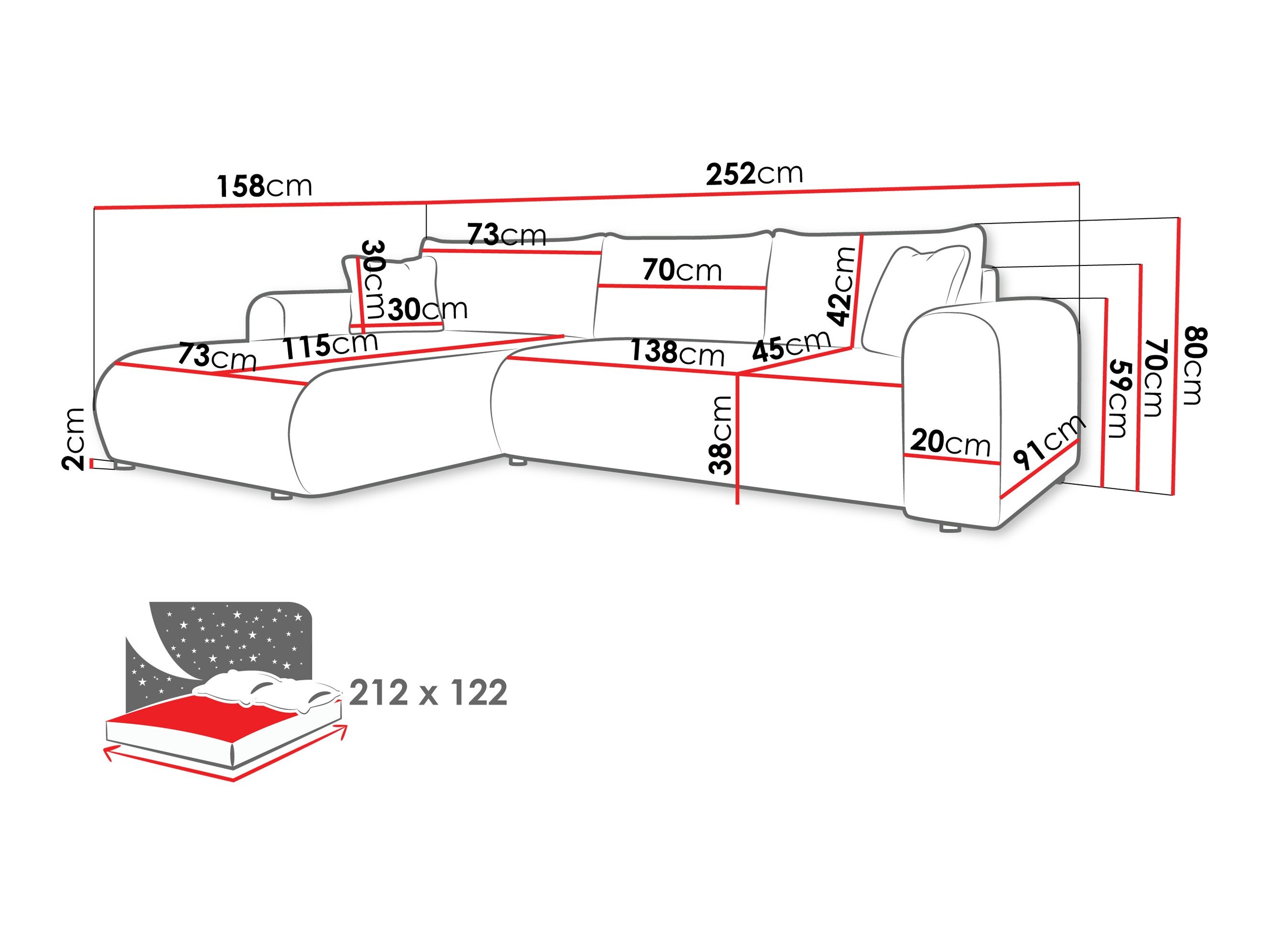 Hjørnesofa Comfivo 449 (Taro 01)