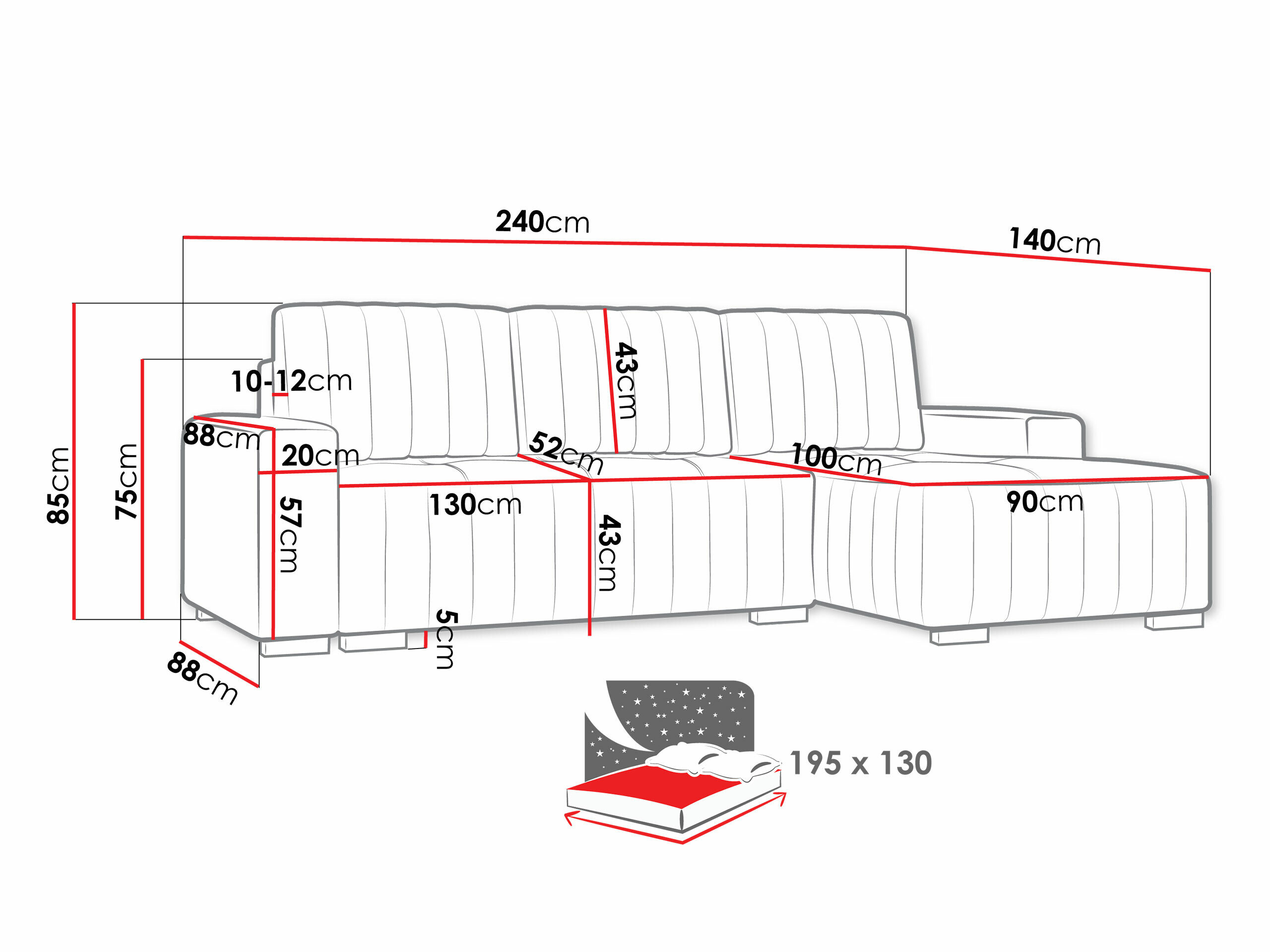 Hjørnesofa Columbus 154 (Manila 21)