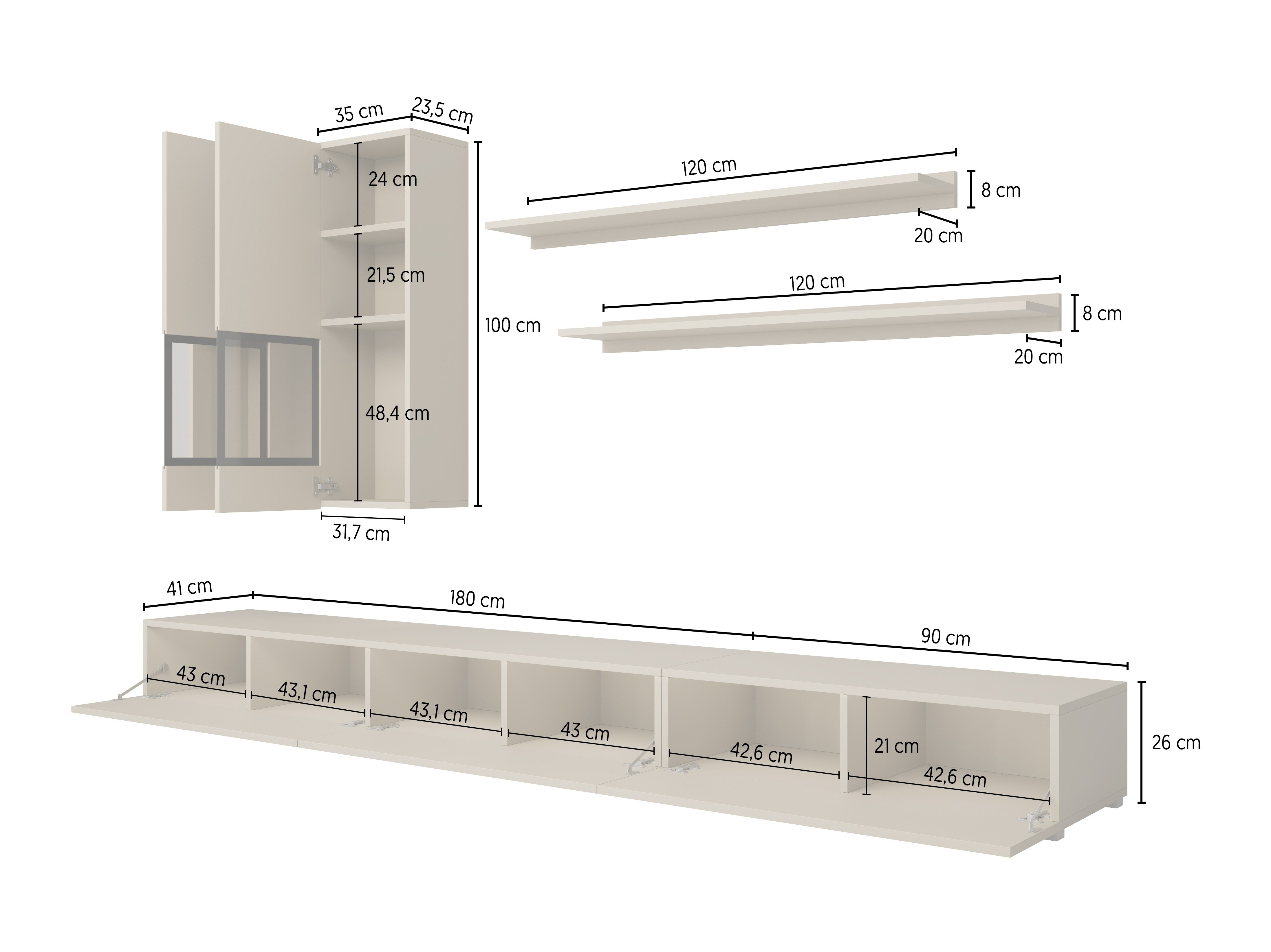 Stuemøbelsæt Serodeu 100 (Beton)