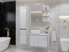 Mobiletto del bagno Tecavu 101 (Bianco lucido + Bianco)
