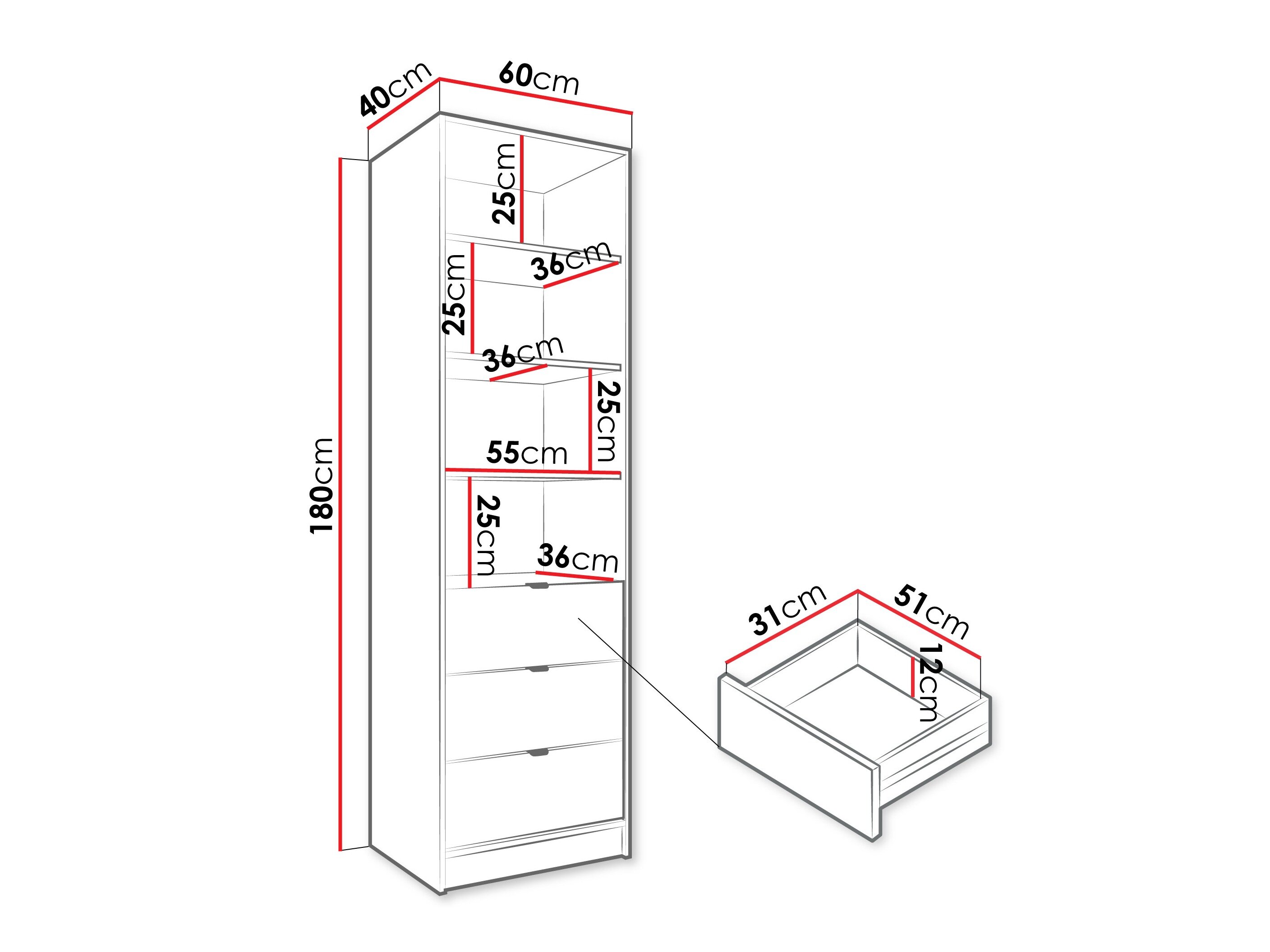 Reol Comfivo Papilio (Hvid)