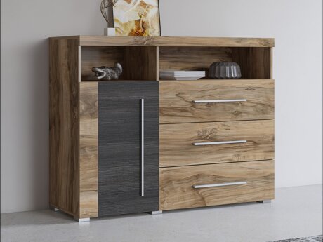 Kommode Sorciro 102 (Nød + Mørk eg)
