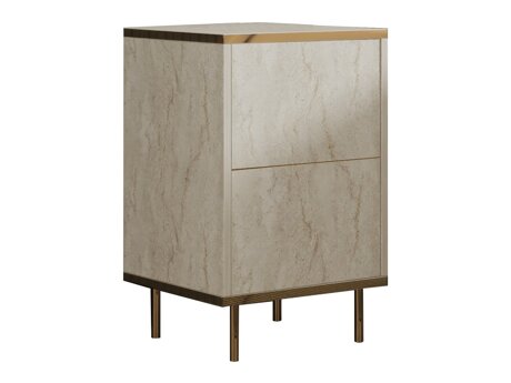 Éjjeliszekrény Kailua 2575 (Világos Travertine + Aranysárga)