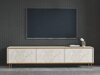 TV-állvány Kailua 2573 (Világos Travertine + Aranysárga)
