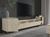 TV-állvány Kailua 2574 (Világos Travertine + Aranysárga)