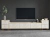 TV-állvány Kailua 2574 (Világos Travertine + Aranysárga)