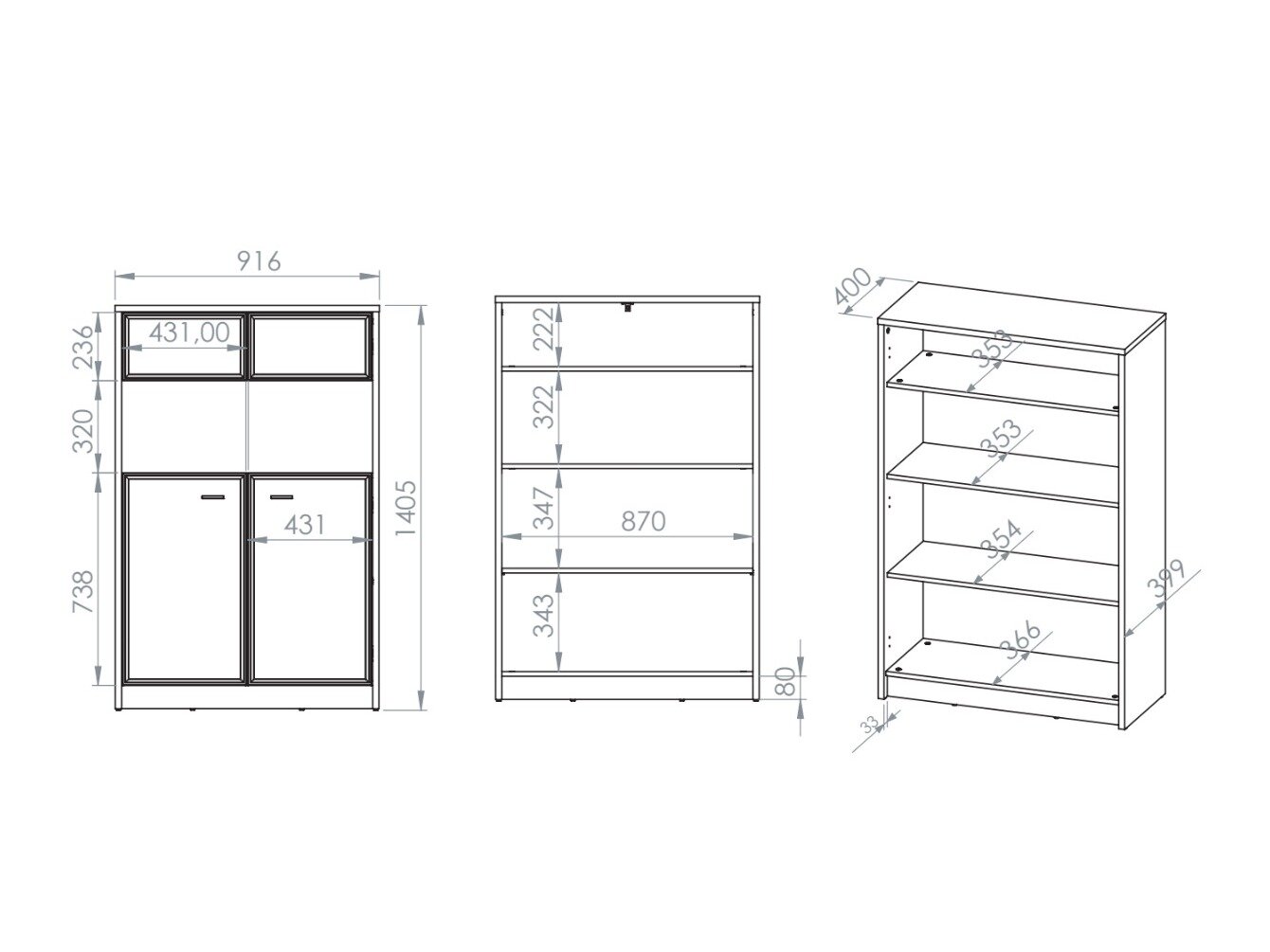 Boekenkast Avibale 102