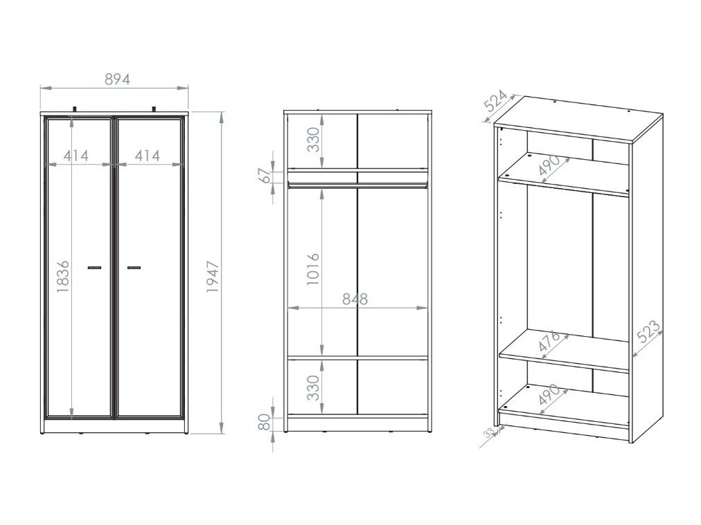 Garderobeskab Avibale 100