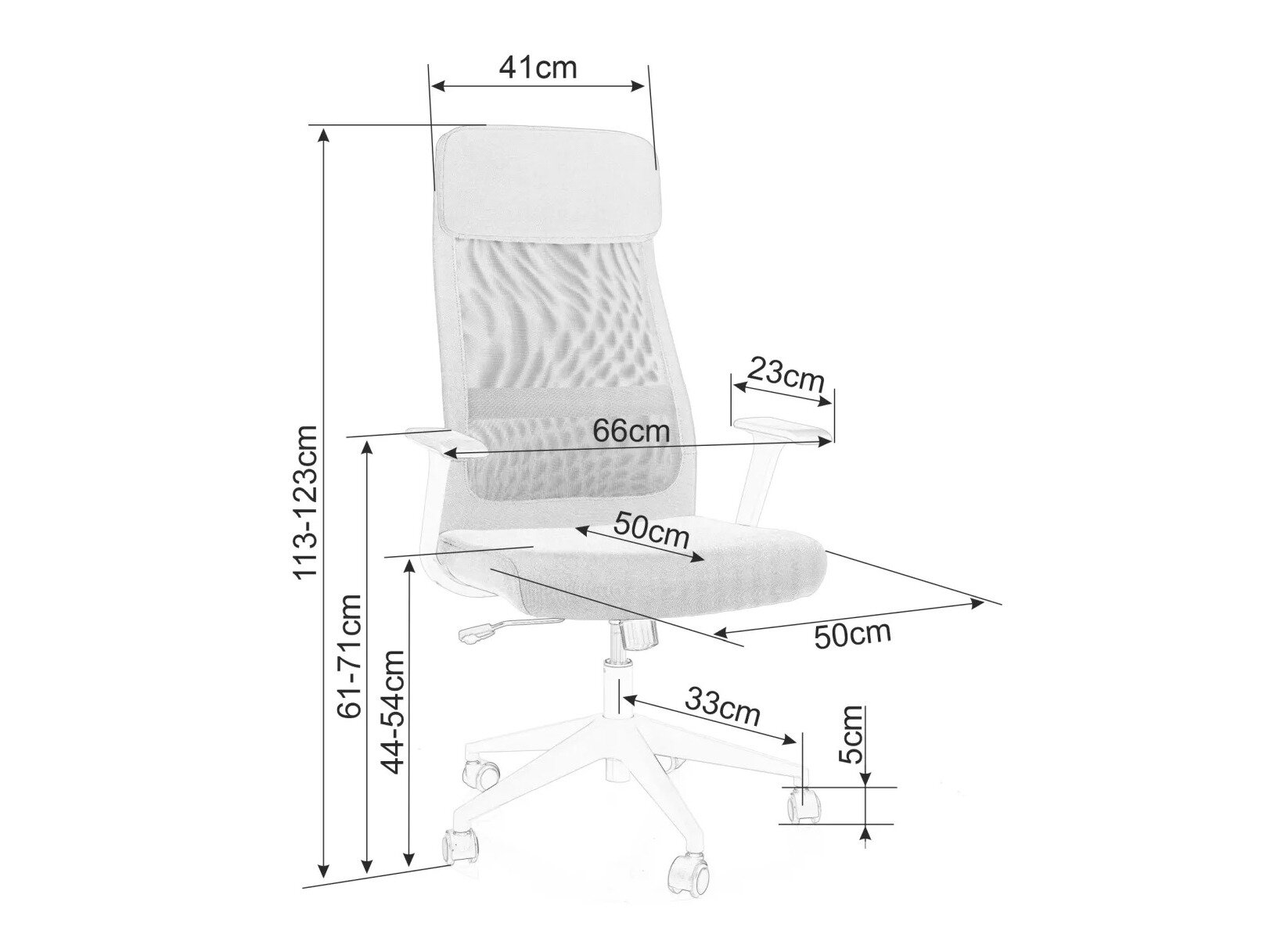Kontorstol Detroit 790 (Sort)