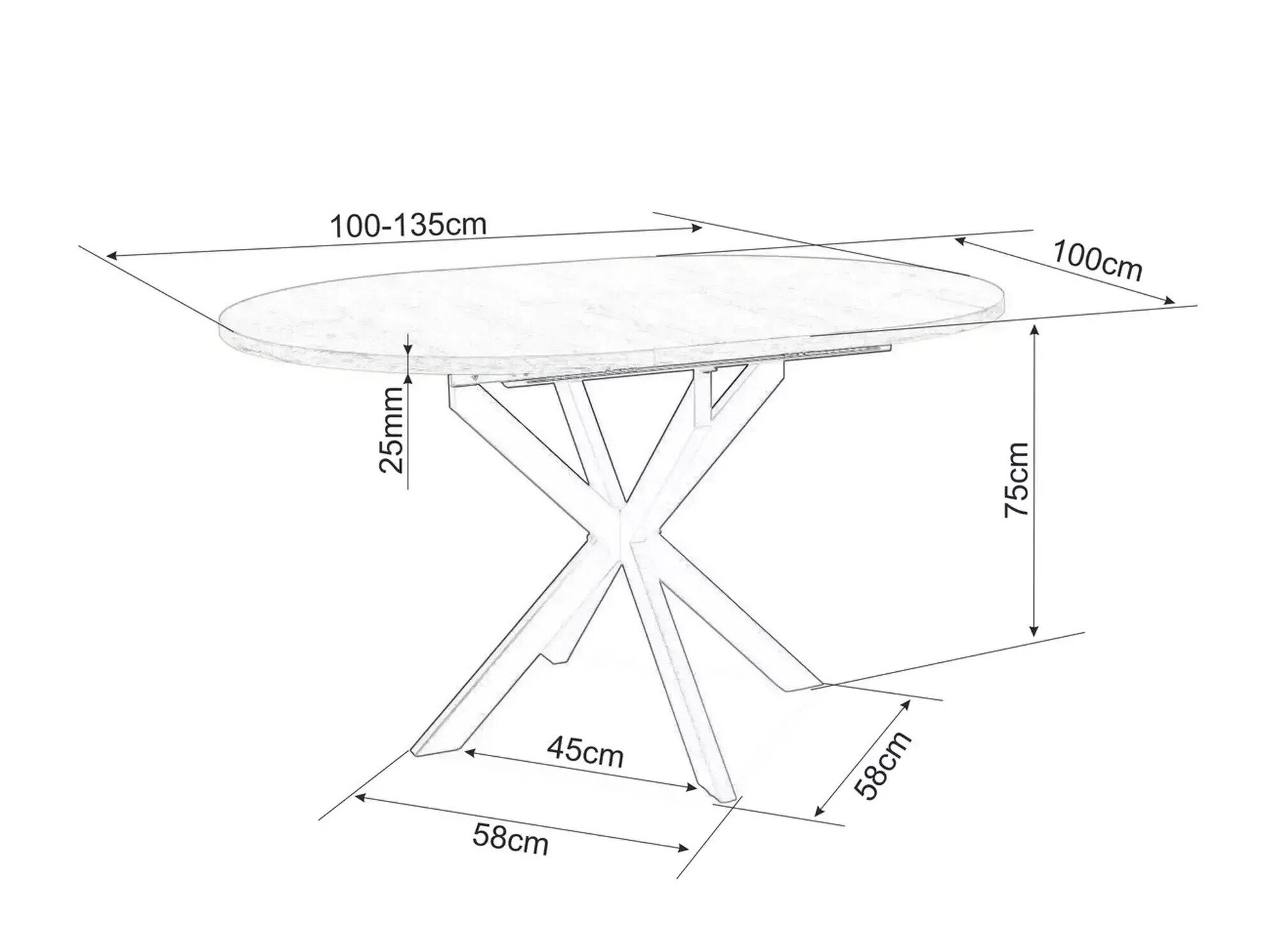 Bord Detroit 792 (Hvid marmor)