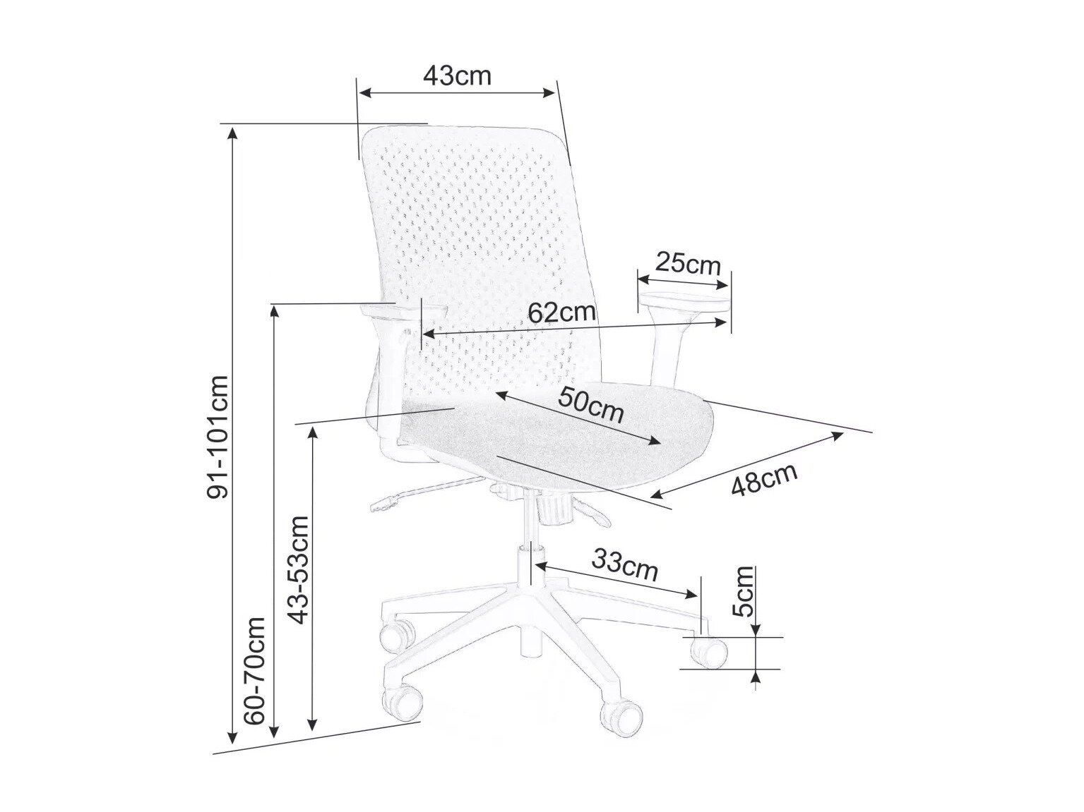 Kontorstol Detroit 798 (Grå)