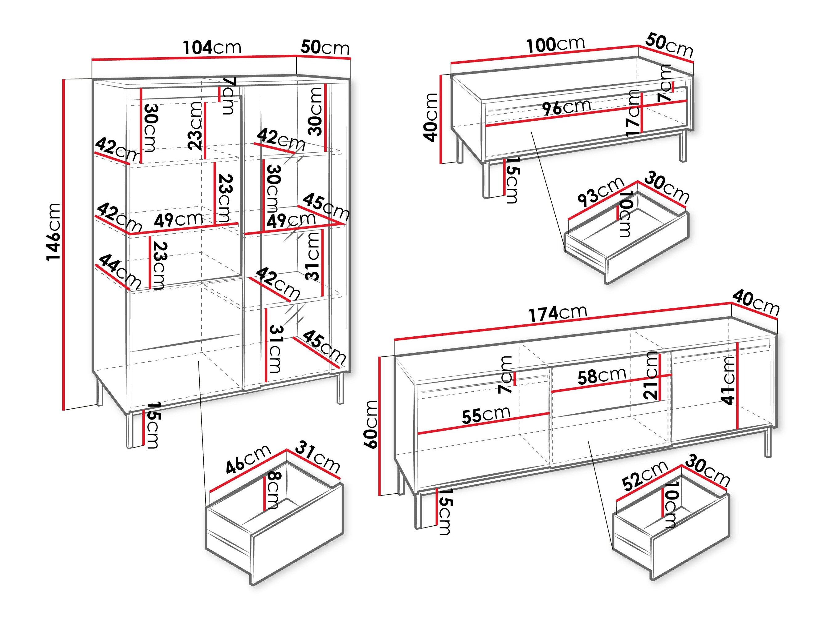 Stuemøbelsæt Comfivo Delruva V (Hvid)