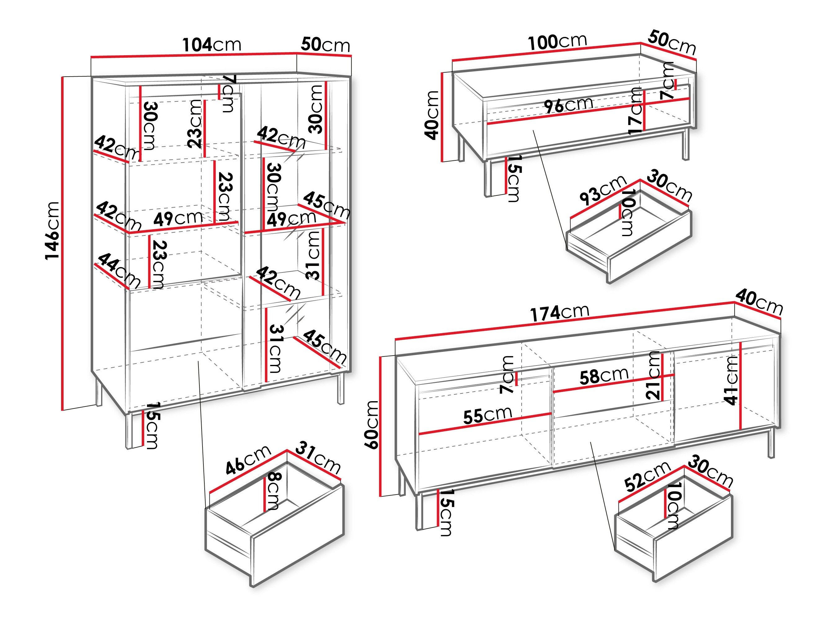 Stuemøbelsæt Comfivo Delruva V (Sort)