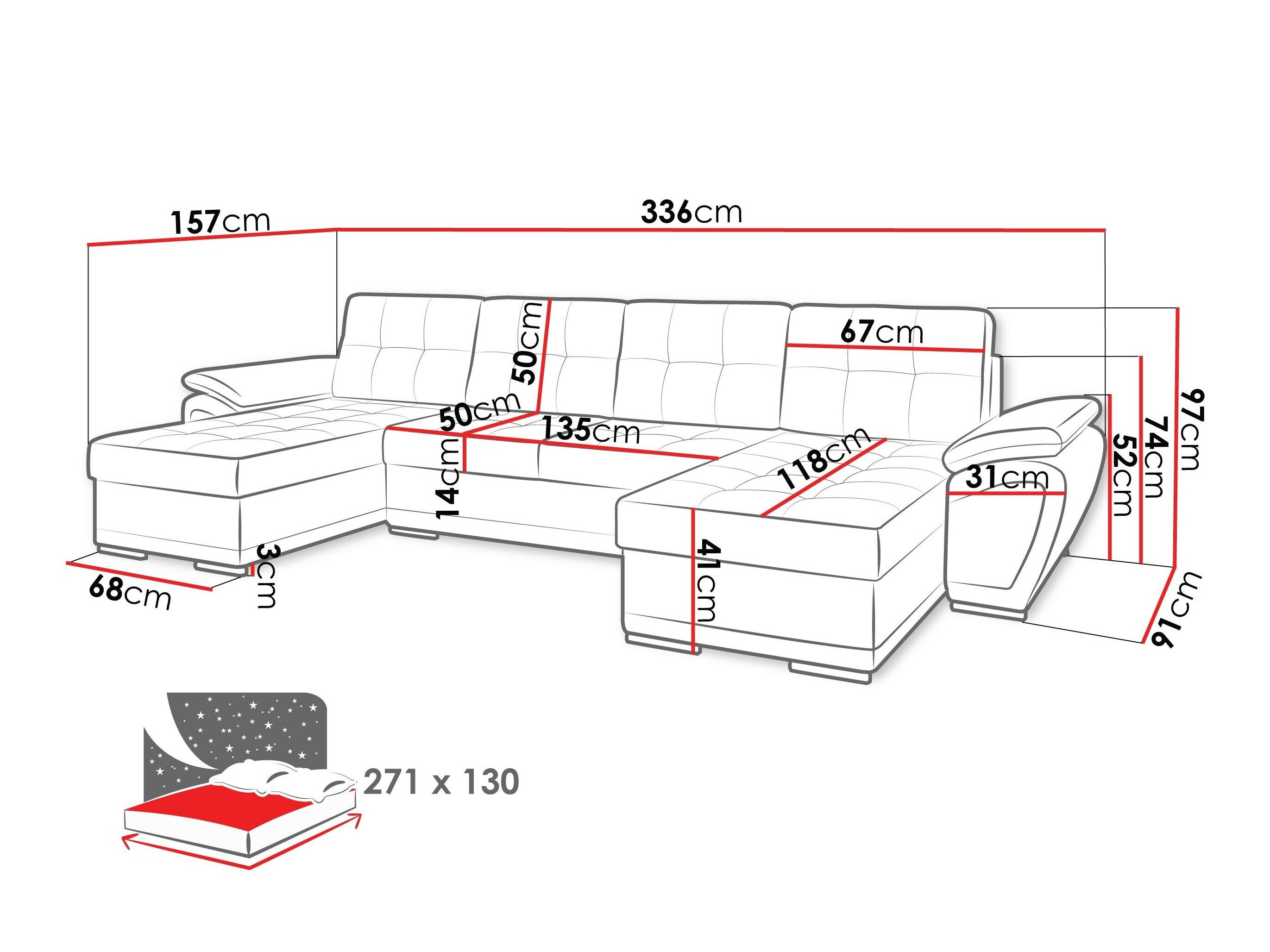 Hjørnesofa Arvada 115 (Rico 14 + Soft 17)