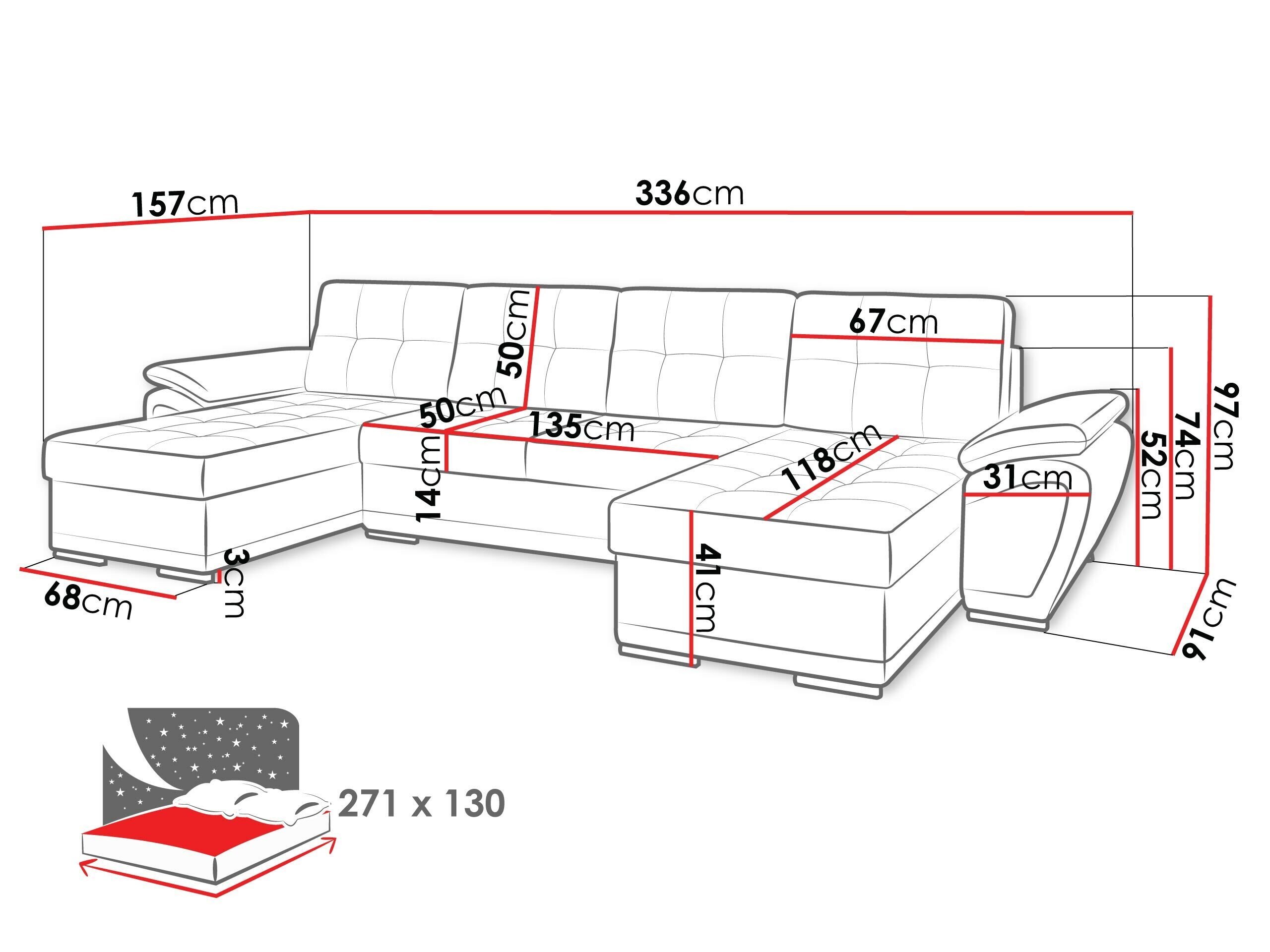 Hjørnesofa Arvada 115 (Rico 23 + Soft 11)