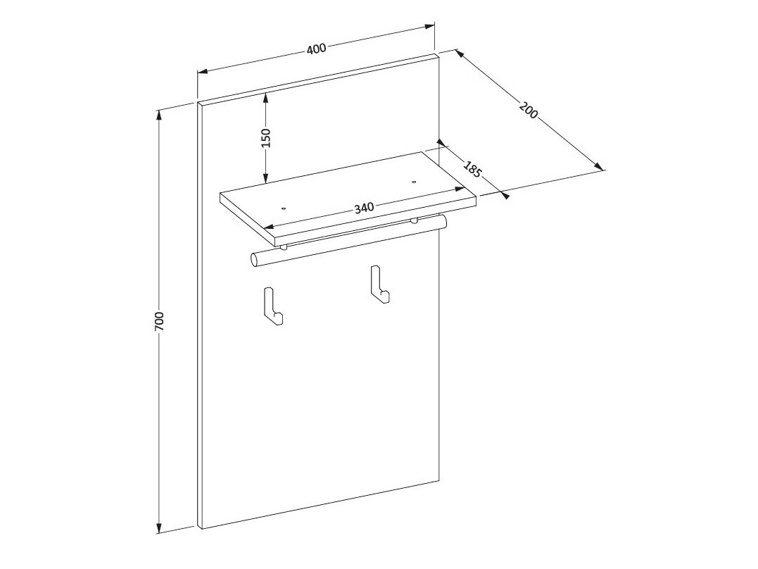 Knagerække Alfere 114 (Hvid)