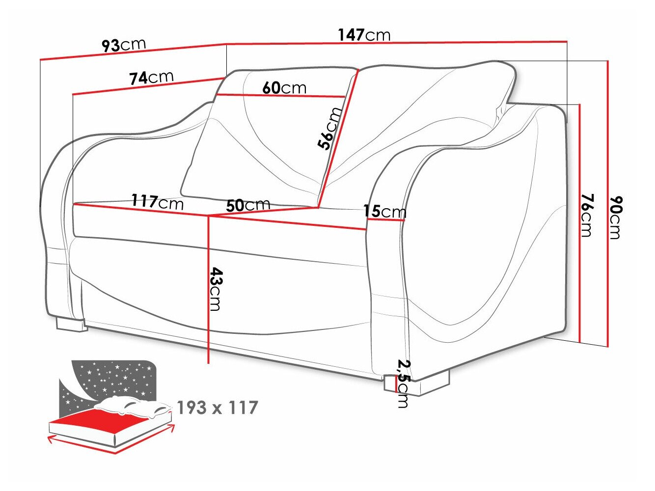 Sovesofa Decatur 102 (W-69 + Berlin 03)