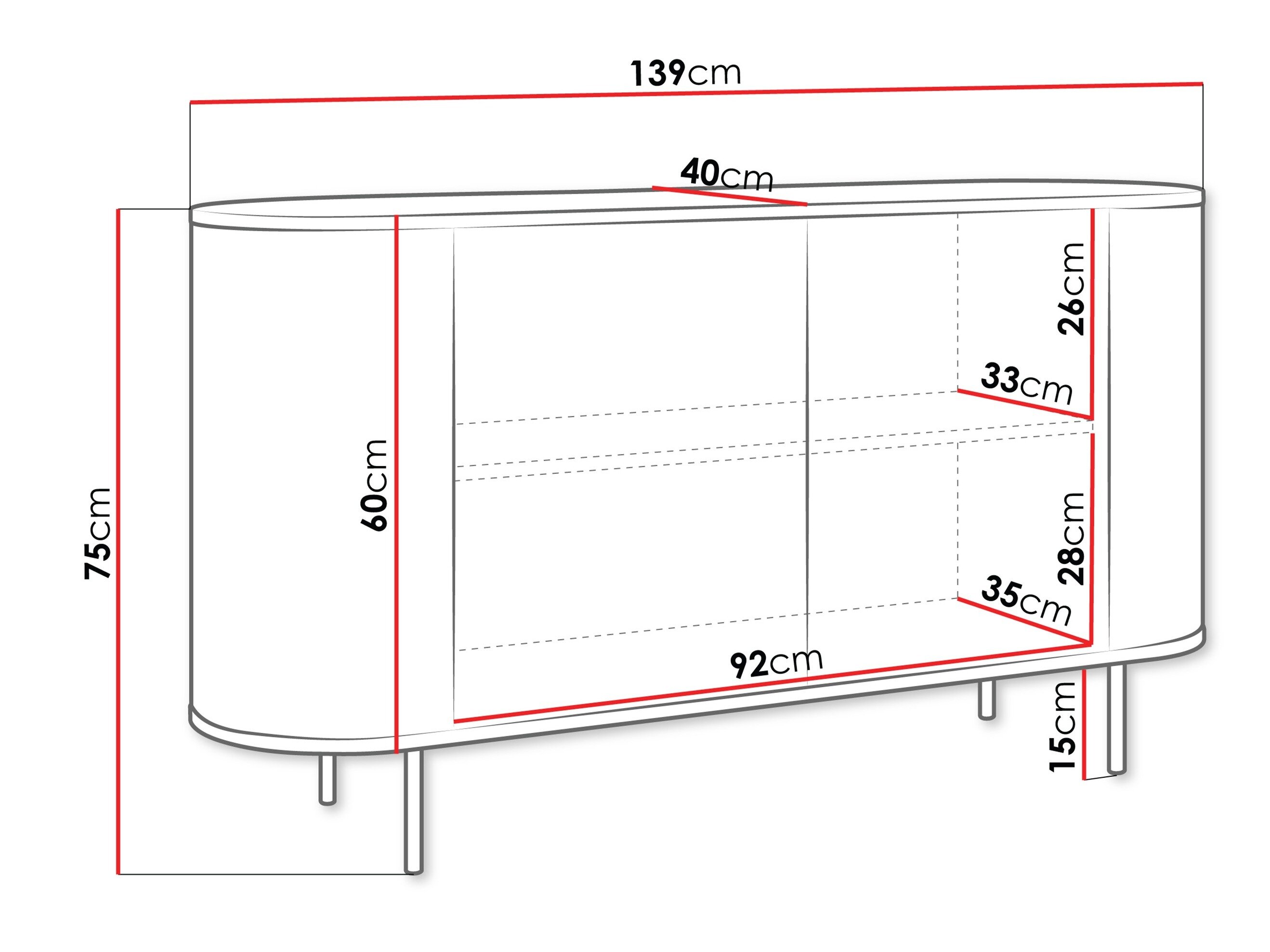 Dressoir Comfivo Livtena (Zwart marmer + Zwart)
