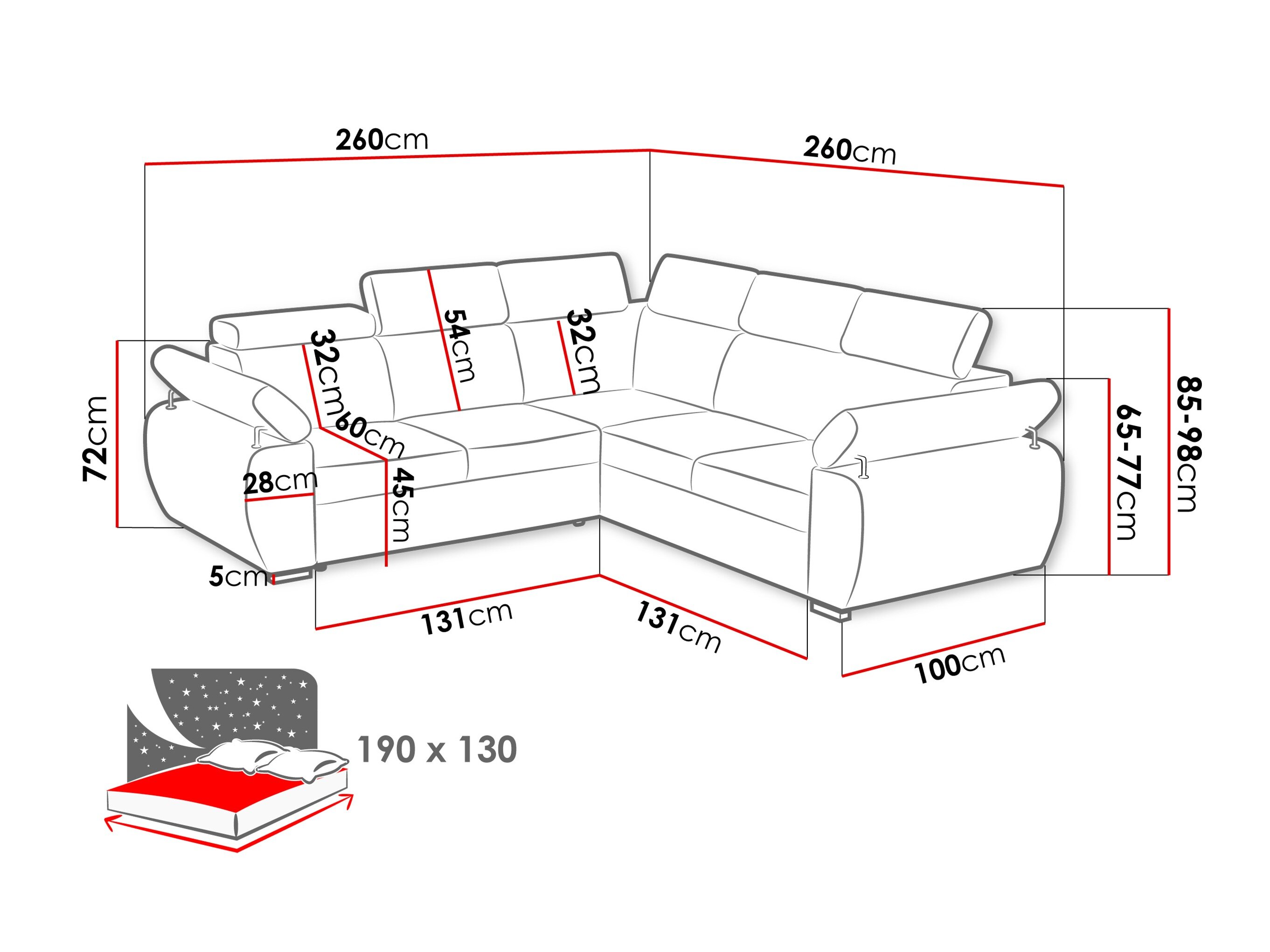 Hjørnesofa Columbus 215 (Paros 02)