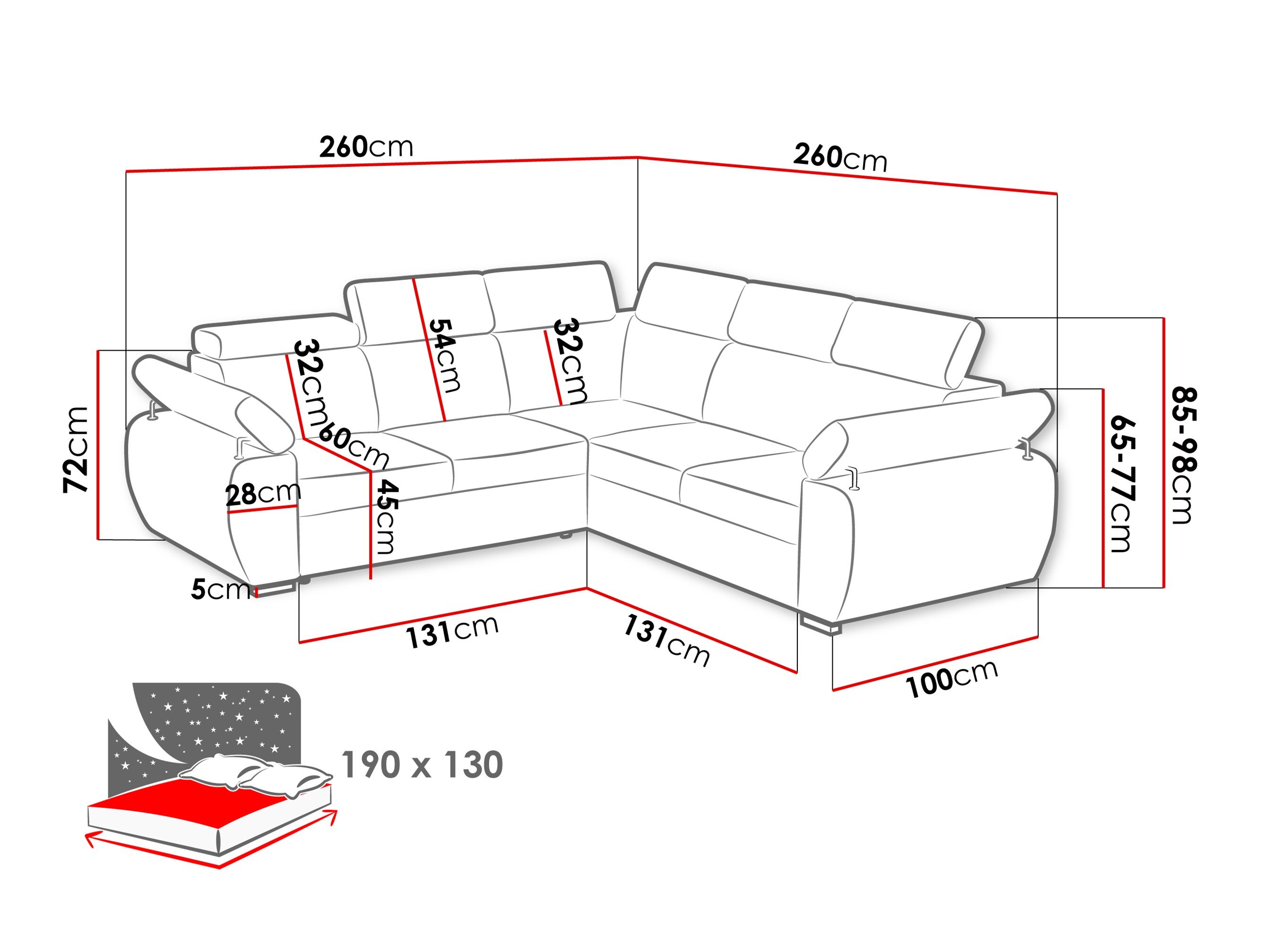 Hjørnesofa Columbus 215 (Paros 05)