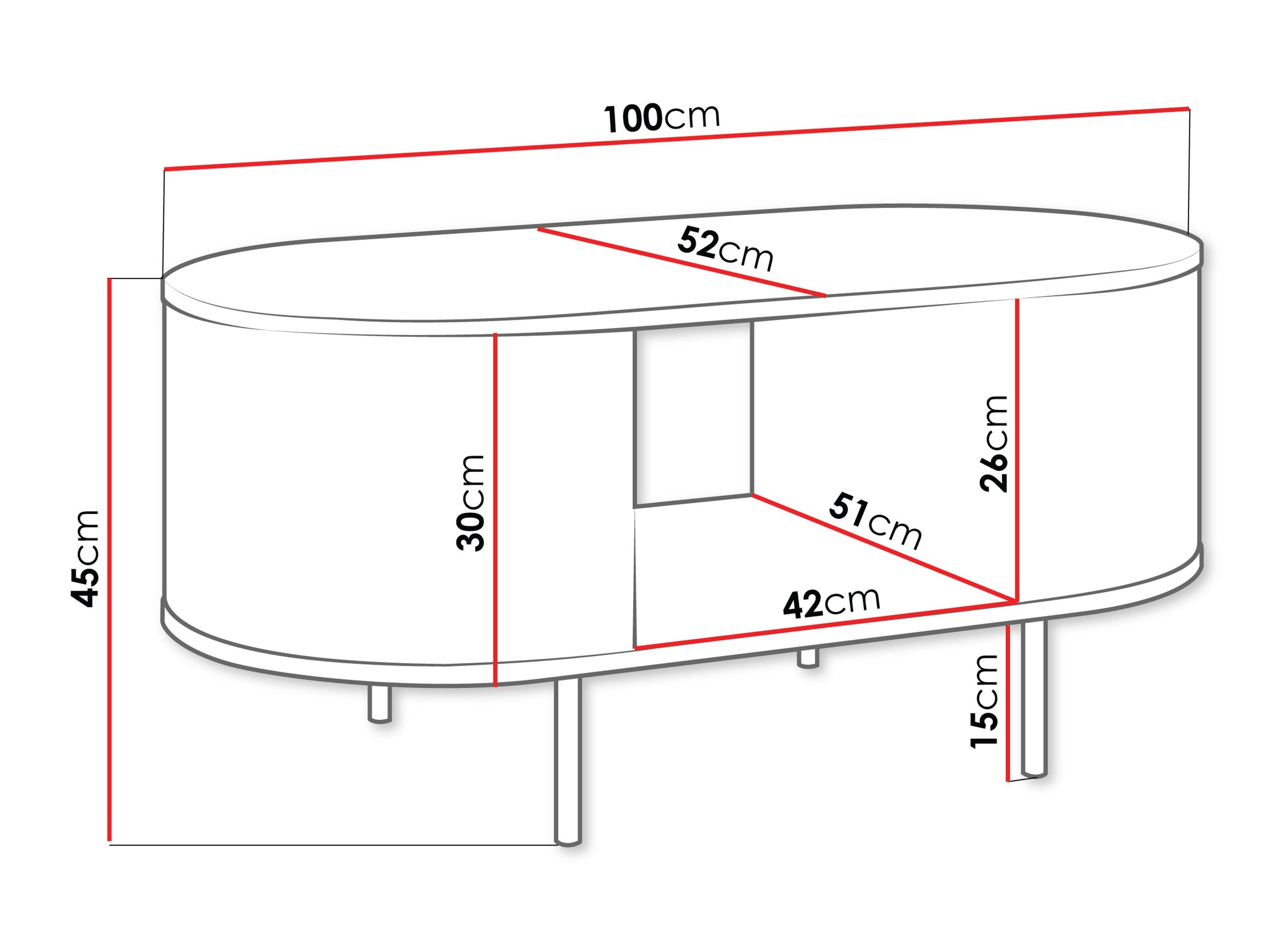 Sofabord Comfivo Livtena (Sort marmor + Sort)