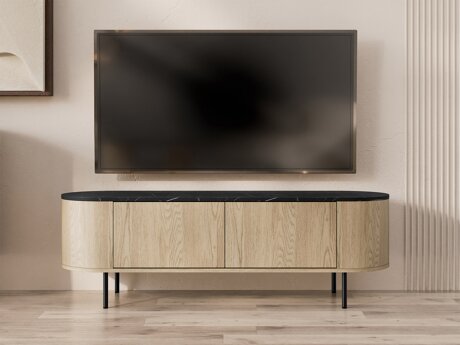 TV-bord Comfivo Livtena 102 (Sort marmor + Sort)