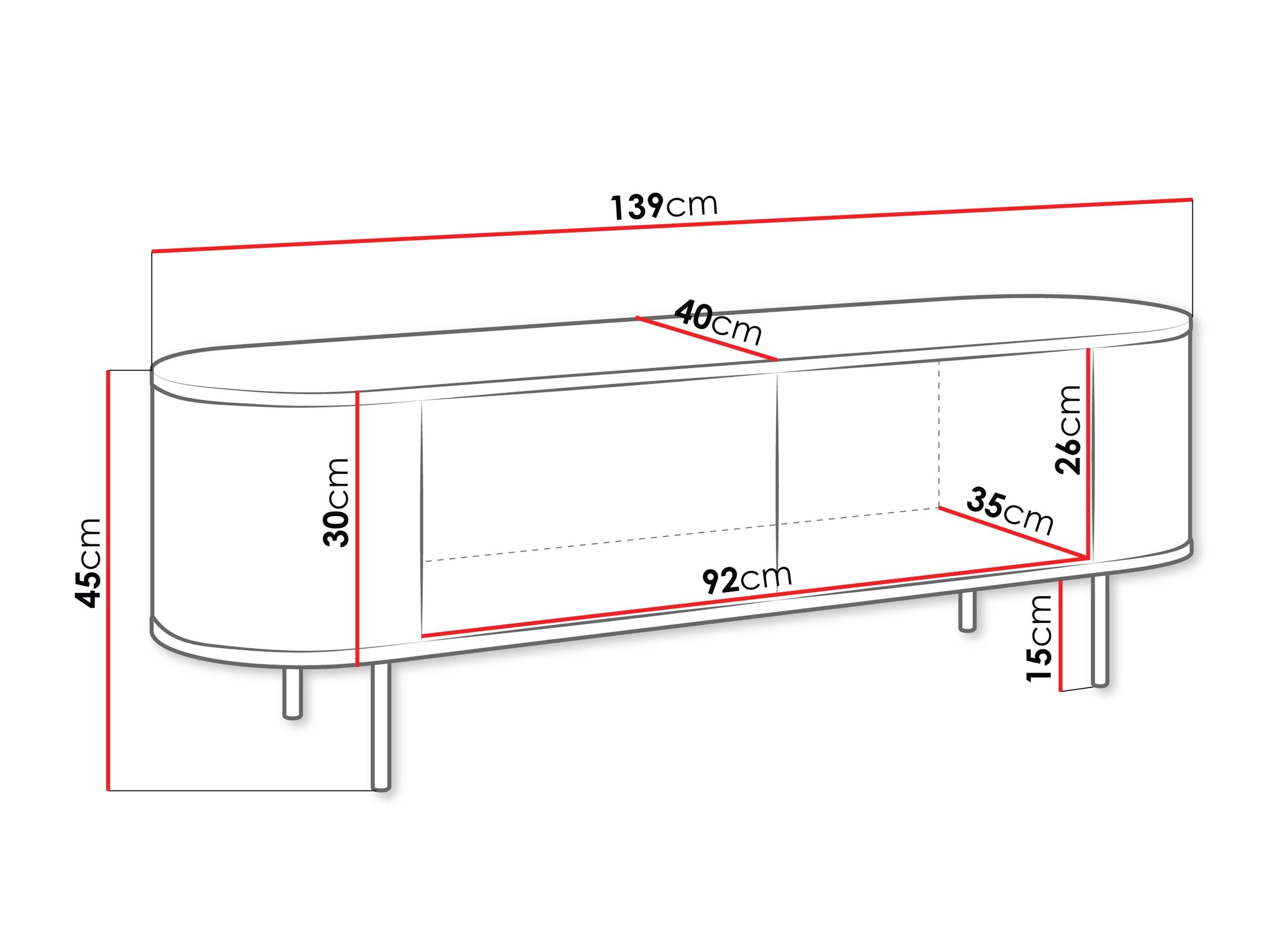 TV-bord Comfivo Livtena (Hvid marmor + Gylden)