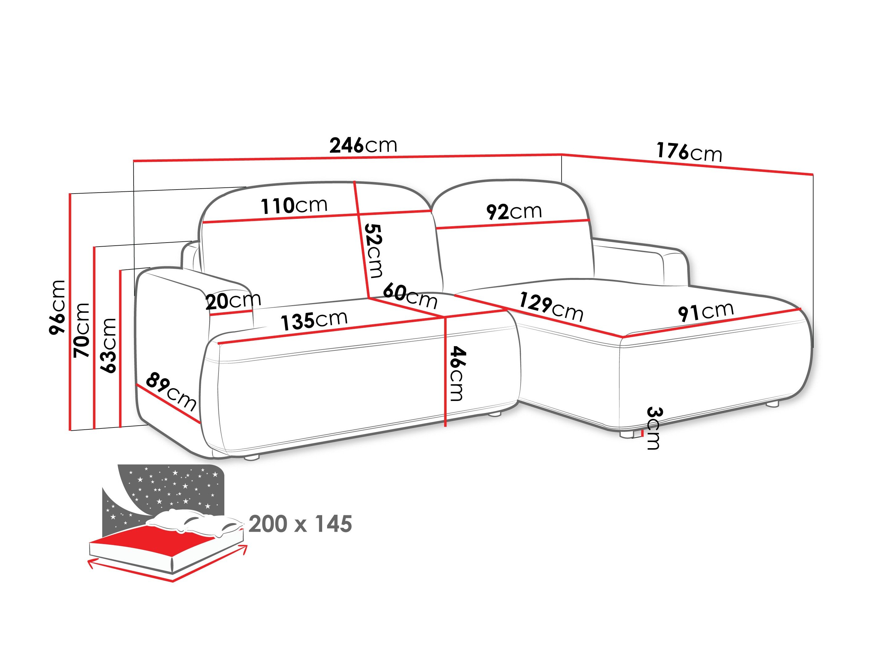 Hjørnesofa ComfiDream Marila (Perfect Harmony 63)
