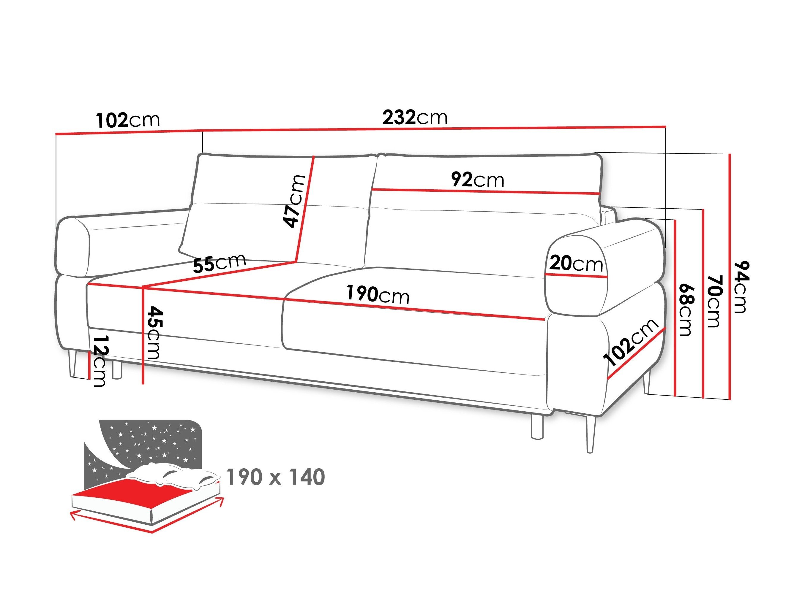 Sovesofa ComfiDream Celel (Blur 18)