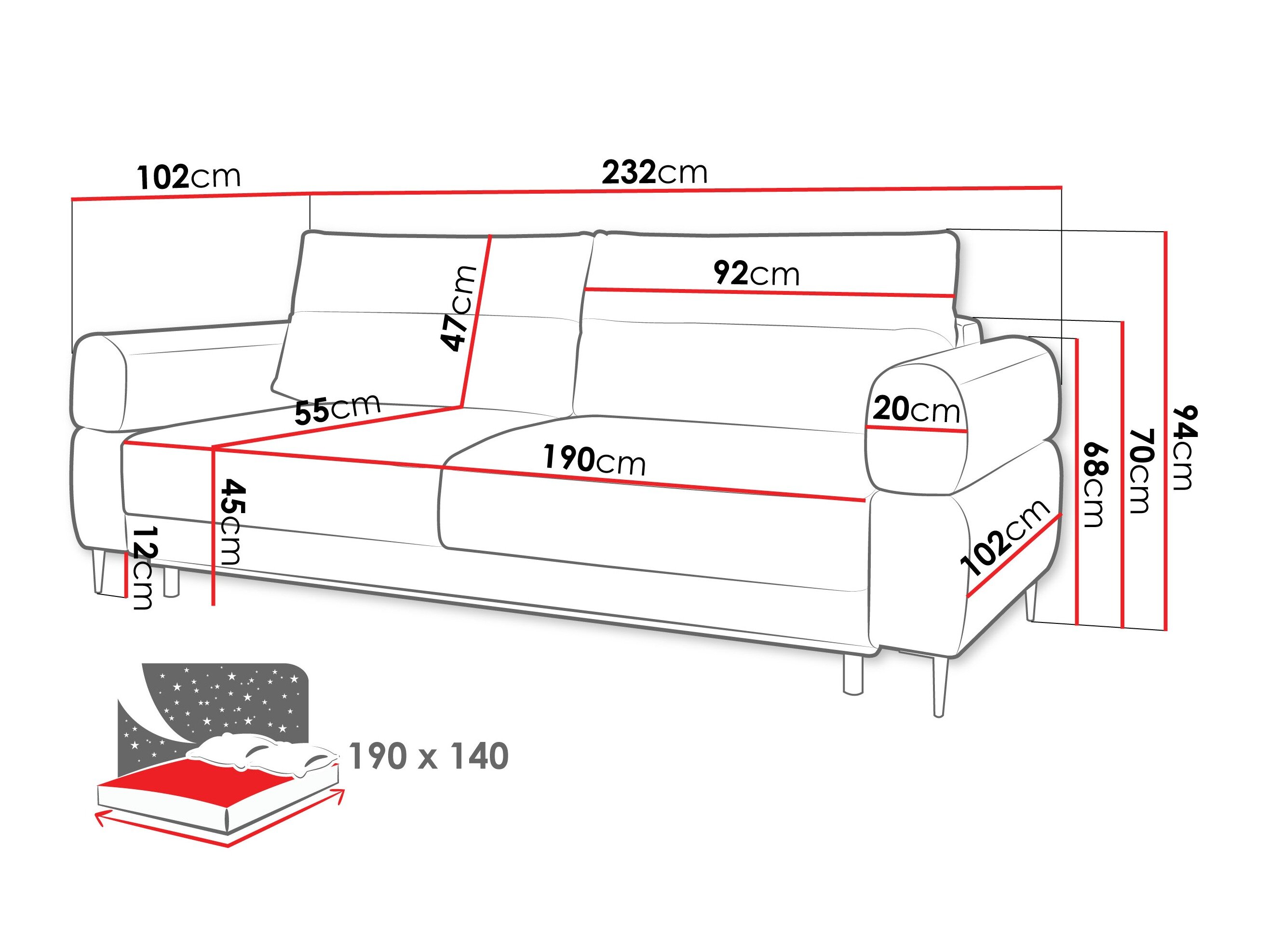 Sovesofa ComfiDream Celel (Blur 20)