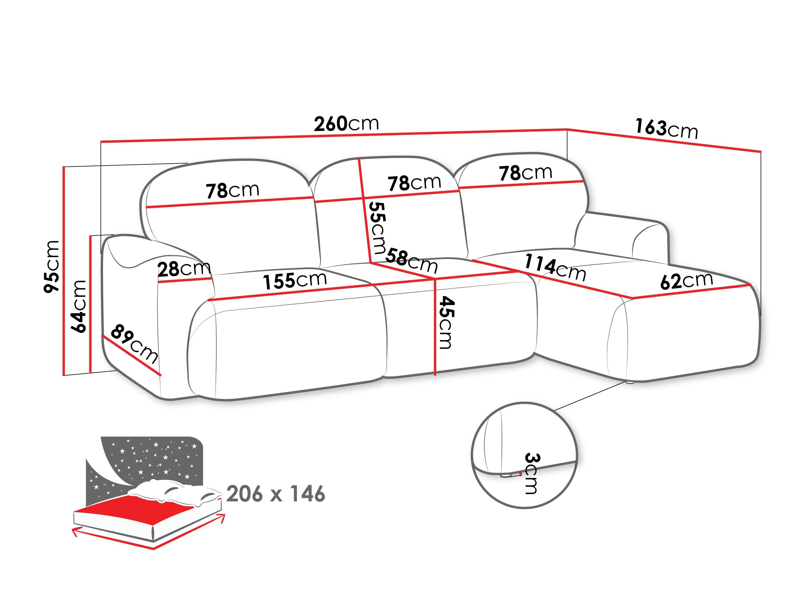 Hjørnesofa ComfiDream 202 (Cremona 79)