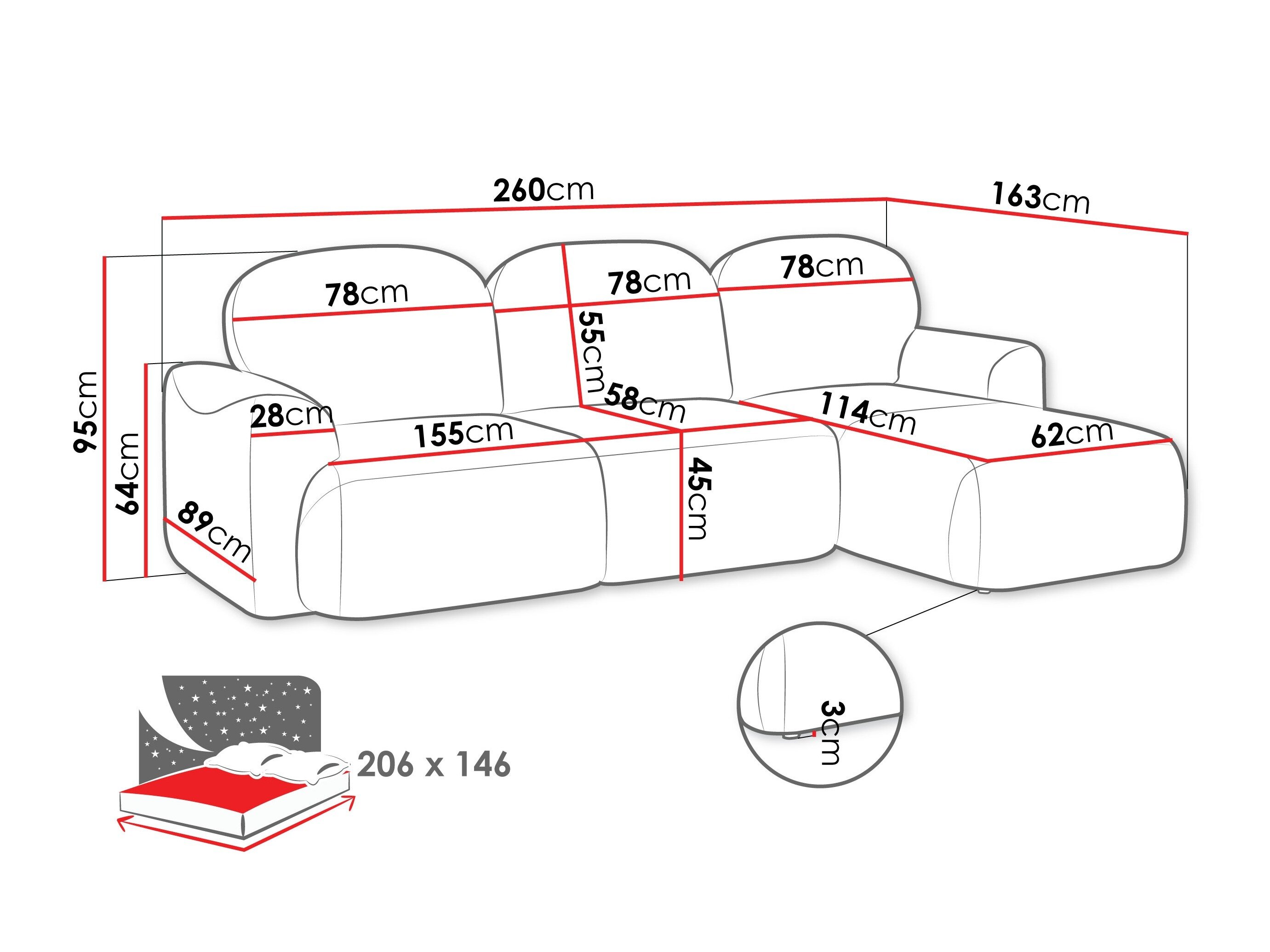 Hjørnesofa ComfiDream 202 (Cremona 96)