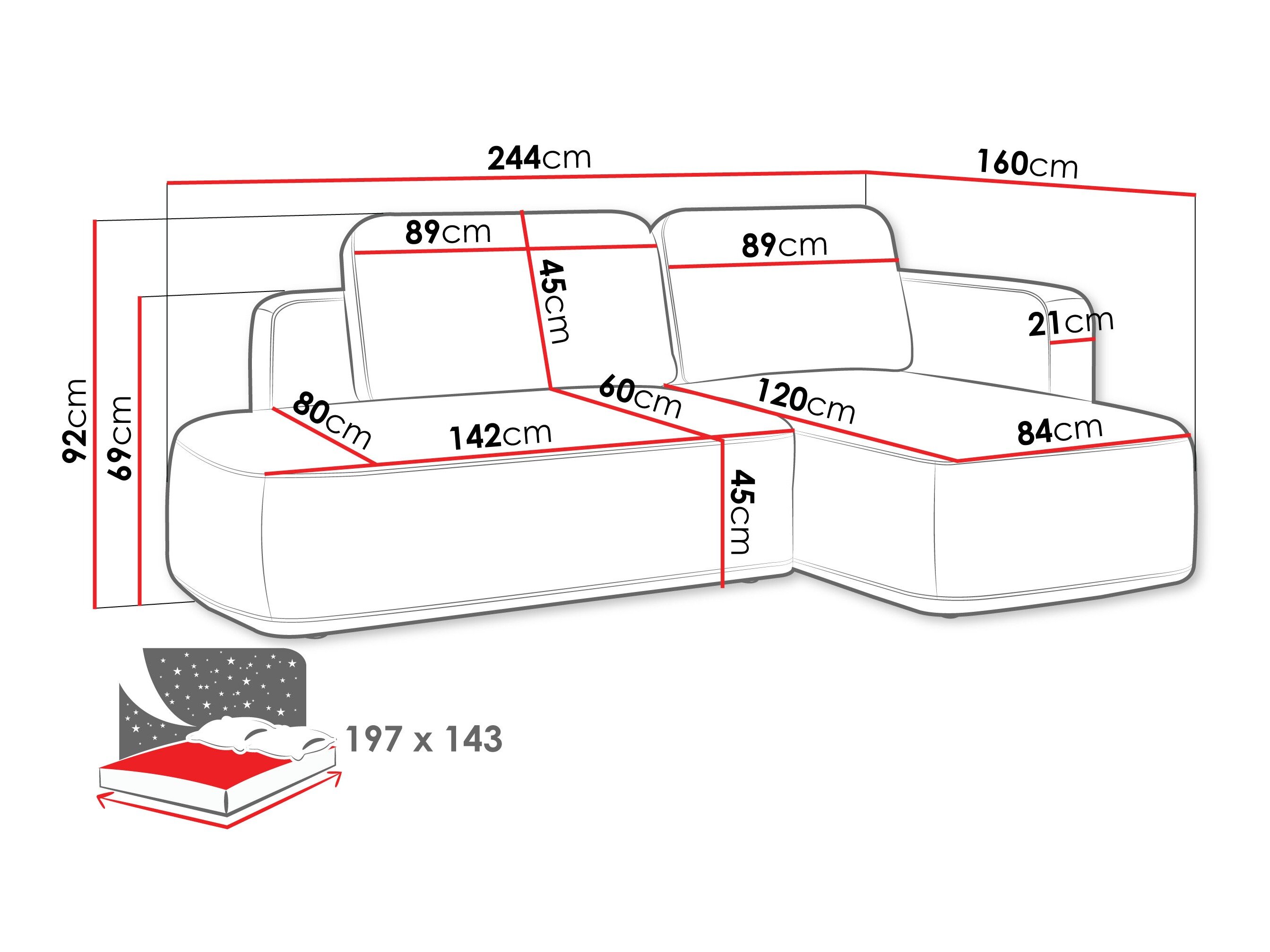 Hjørnesofa ComfiDream 203 (Perfect Harmony 02)