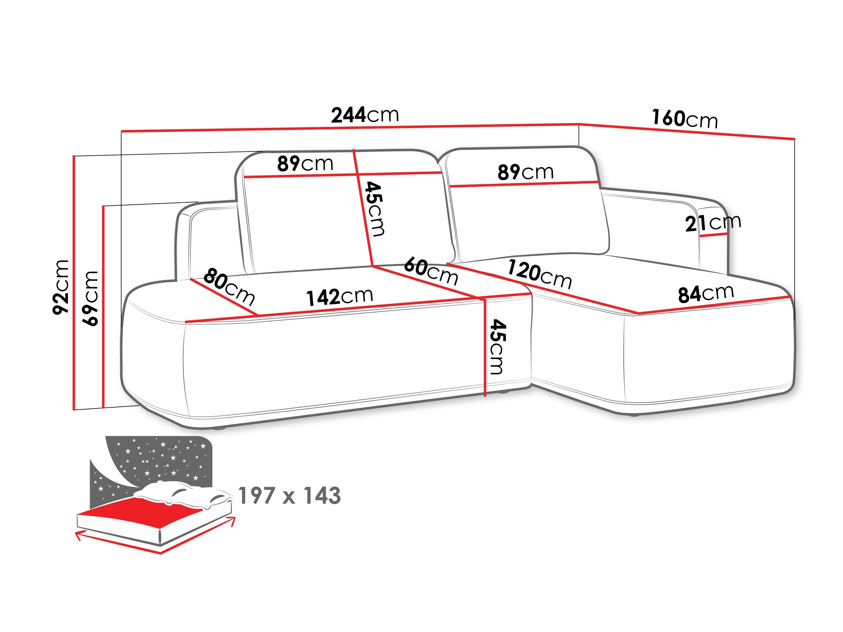 Hjørnesofa ComfiDream 203 (Perfect Harmony 39)