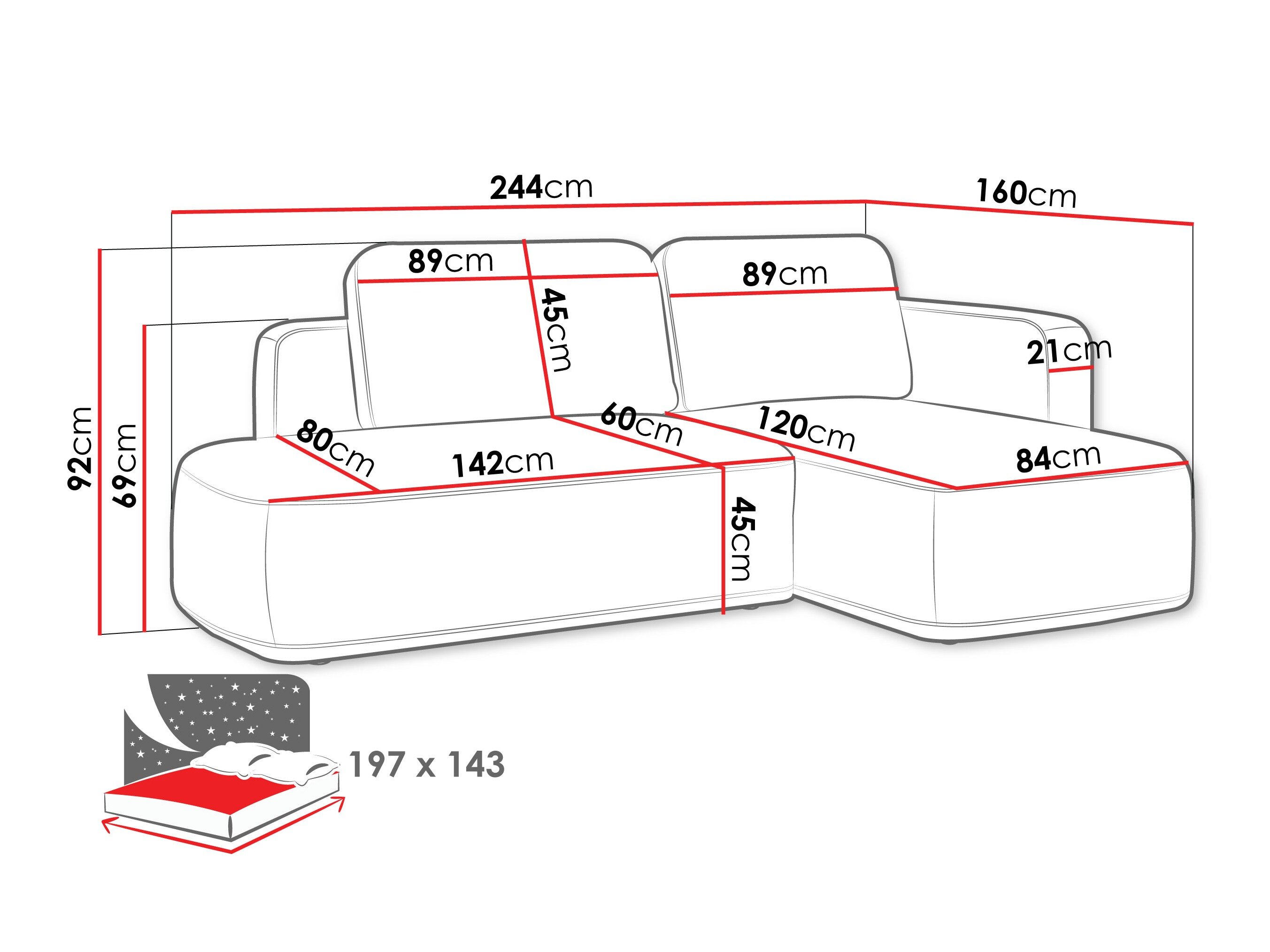 Hjørnesofa ComfiDream 203 (Perfect Harmony 77)