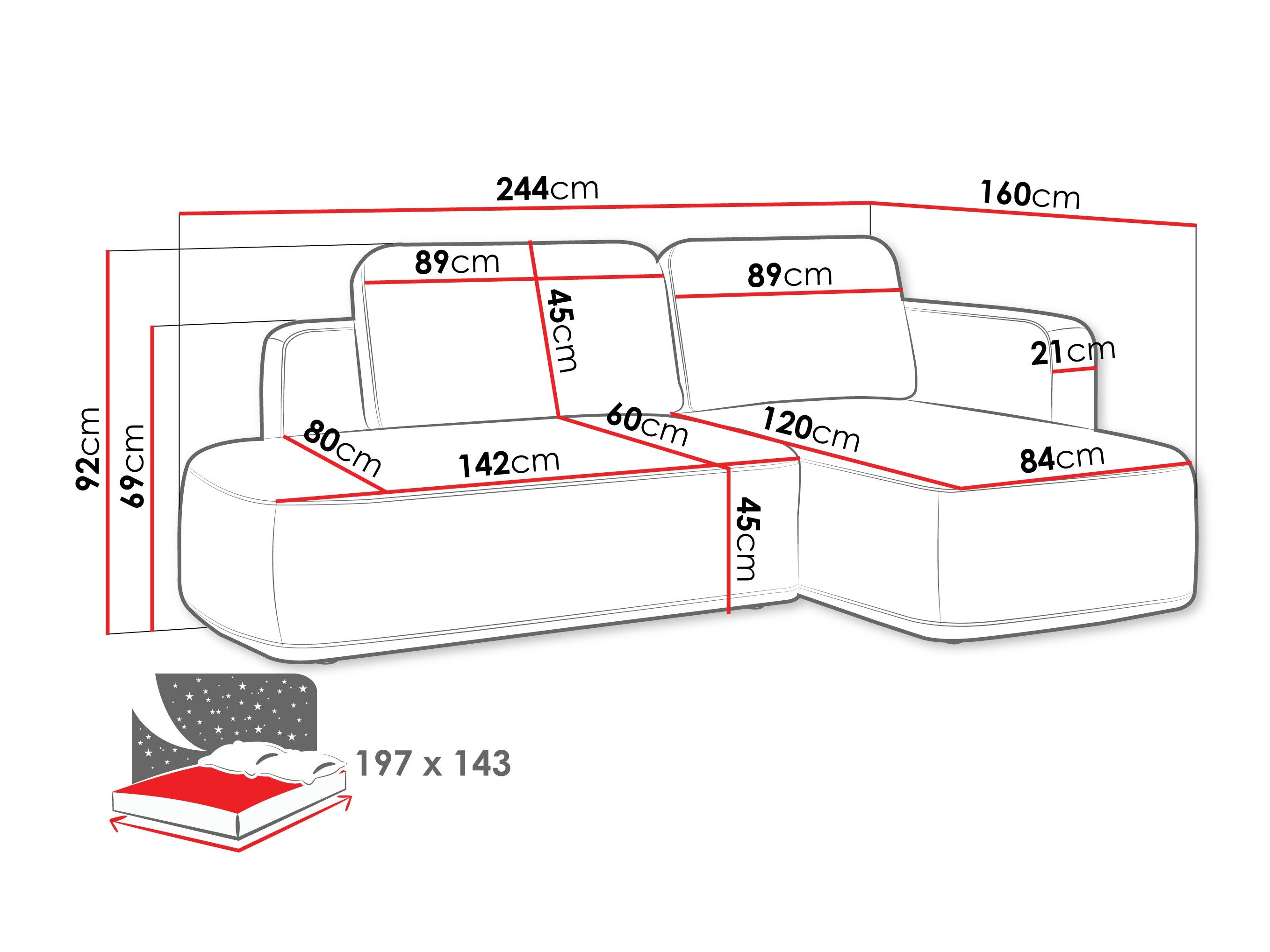 Hjørnesofa ComfiDream Celena (Perfect Harmony 39)