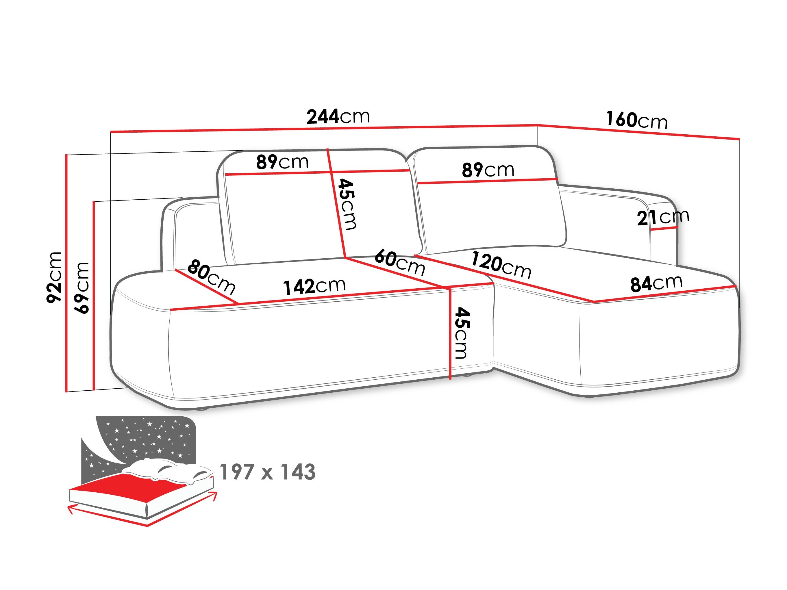Hjørnesofa ComfiDream Celena (Perfect Harmony 63)