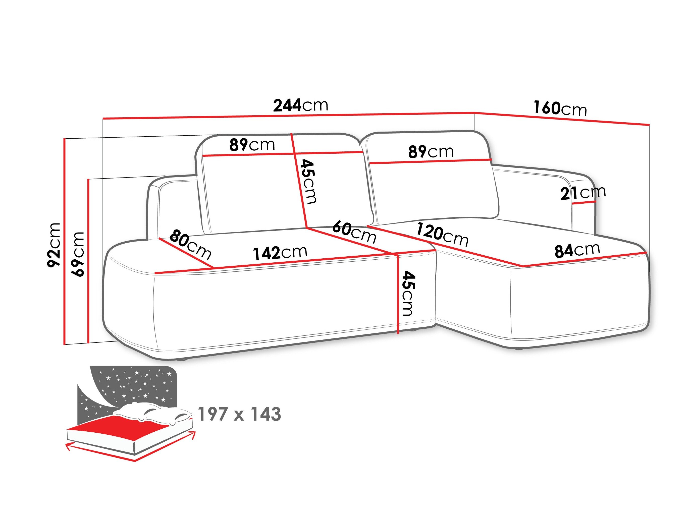 Hjørnesofa ComfiDream Celena (Perfect Harmony 63)